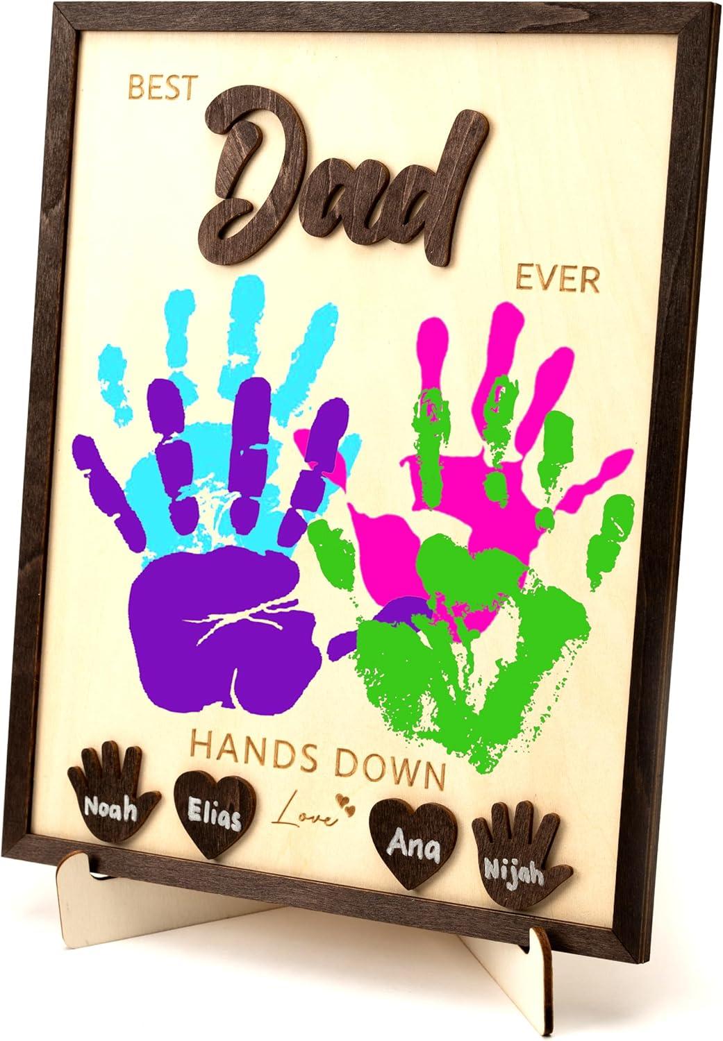 Showdown: DIY Wooden Frame, Handprint Gift, & Custom Tested for Best Dad Ever