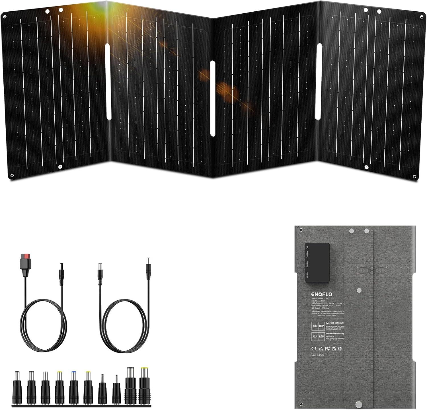 Camping Solar Showdown: 60W High-Efficiency, IP68 Waterproof, Dual Output Tested