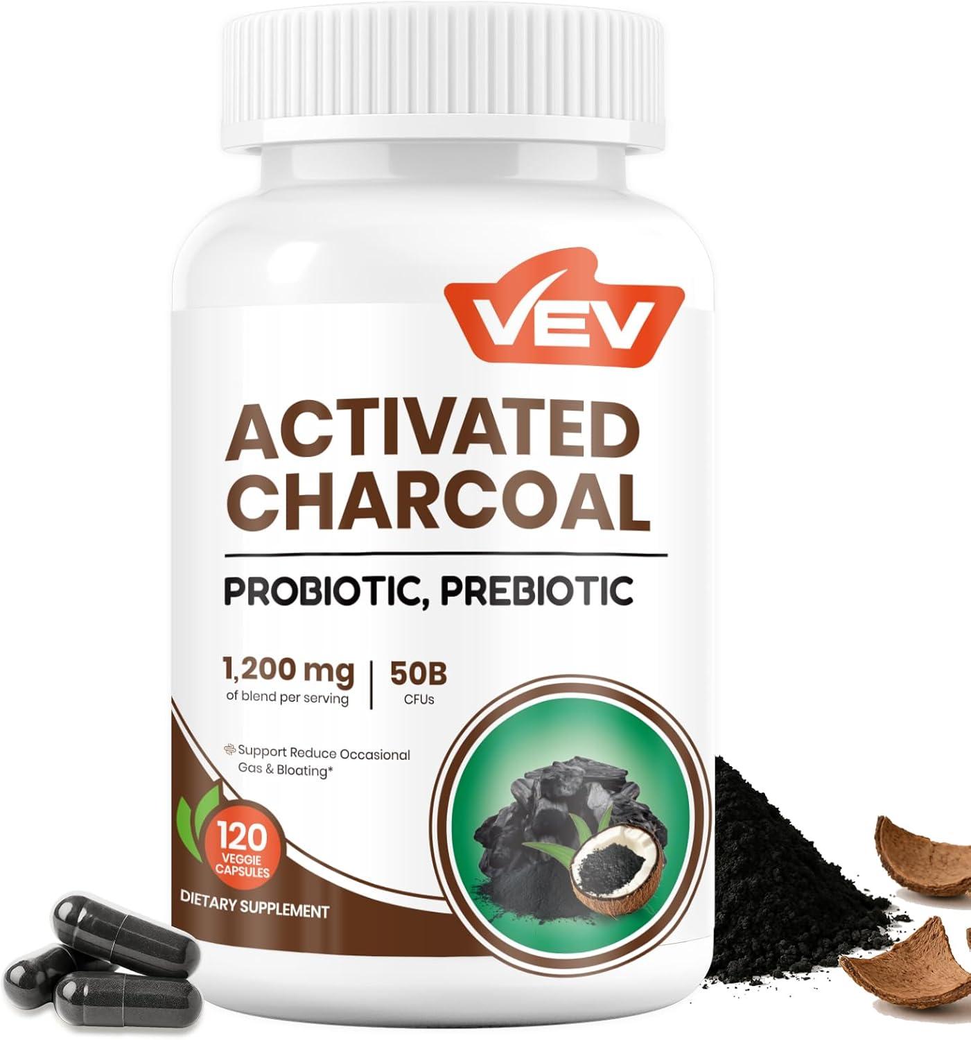 VEV Activated Charcoal Tested with Probiotic Boost... (Clean, Safe, Eco-Friendly, Vegan)
