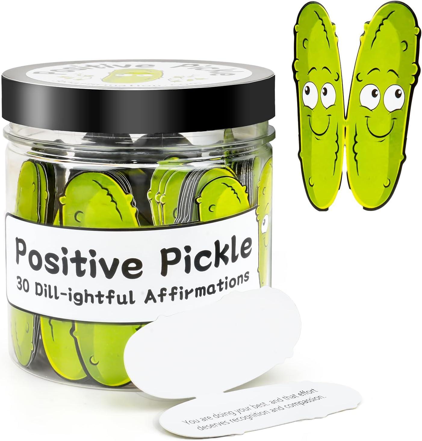 Surprising Mental Health Gift: Pickle Jar with 60 Tested Quotes, Mini Messages & Decorative Use