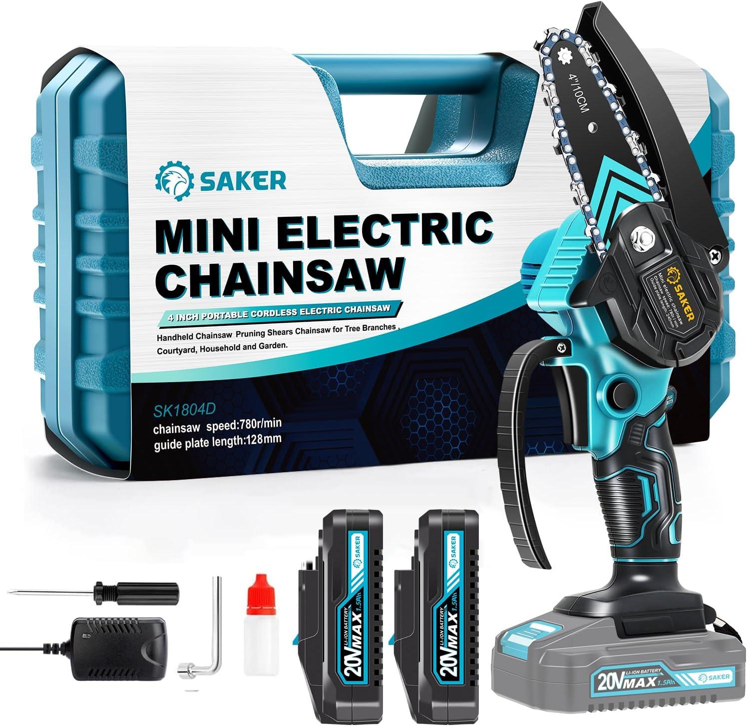Saker Mini Chainsaw's Quiet Design, Cordless Power, Pruning Shears' Ergonomic Grip - Compared for Courtyard & Garden Needs