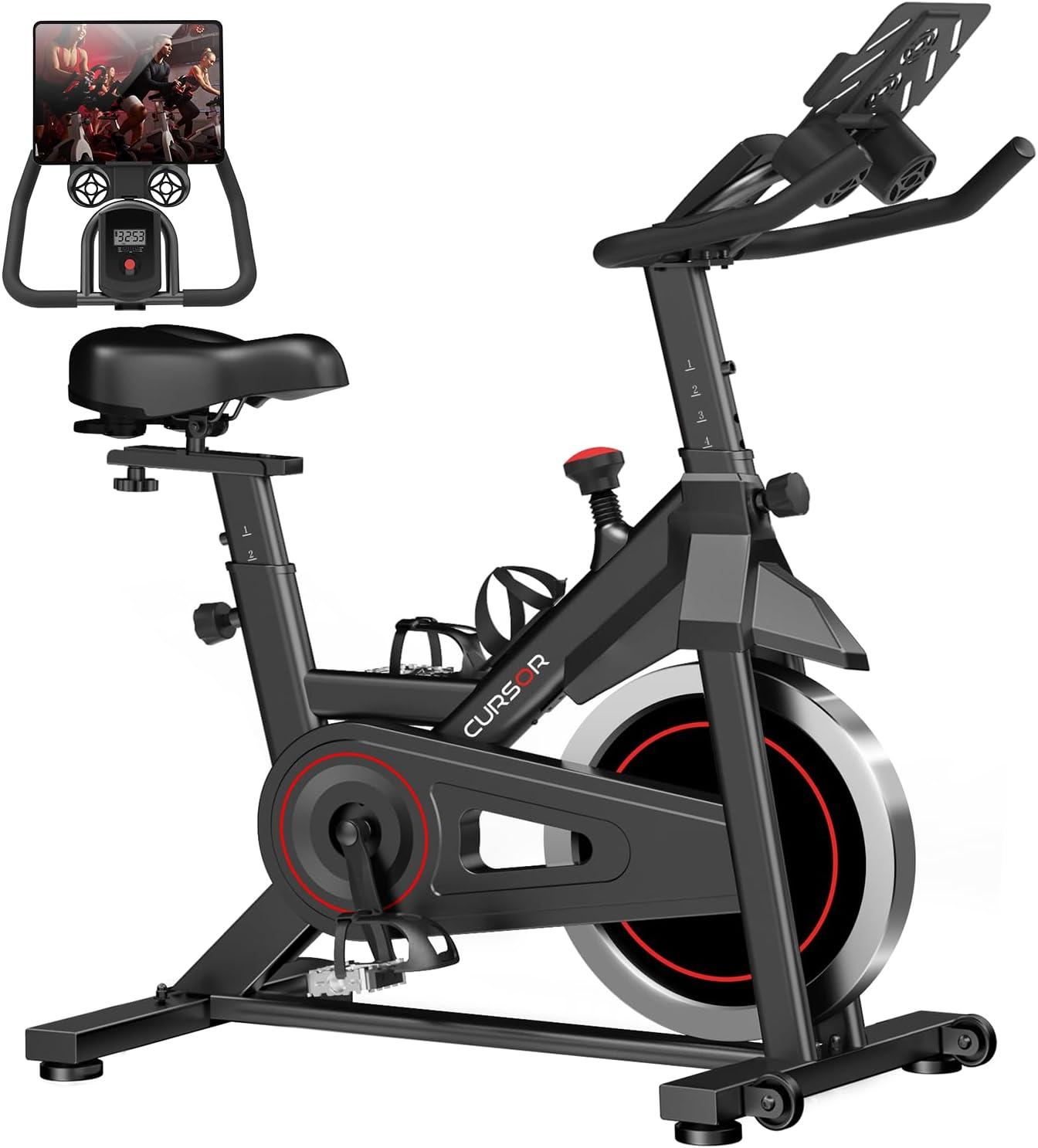 Silent Drive, Comfort Seat & iPad Mount: CURSOR FITNESS Exercise Bike Tested for Home Workouts