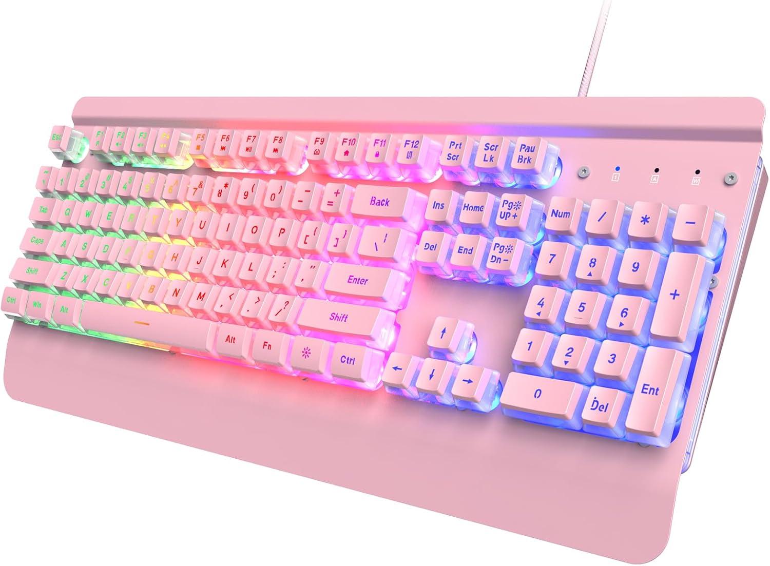 Pink Creamy Keyboard: All-Metal, PBT, Wrist-Surprising Comfort for Gamers?