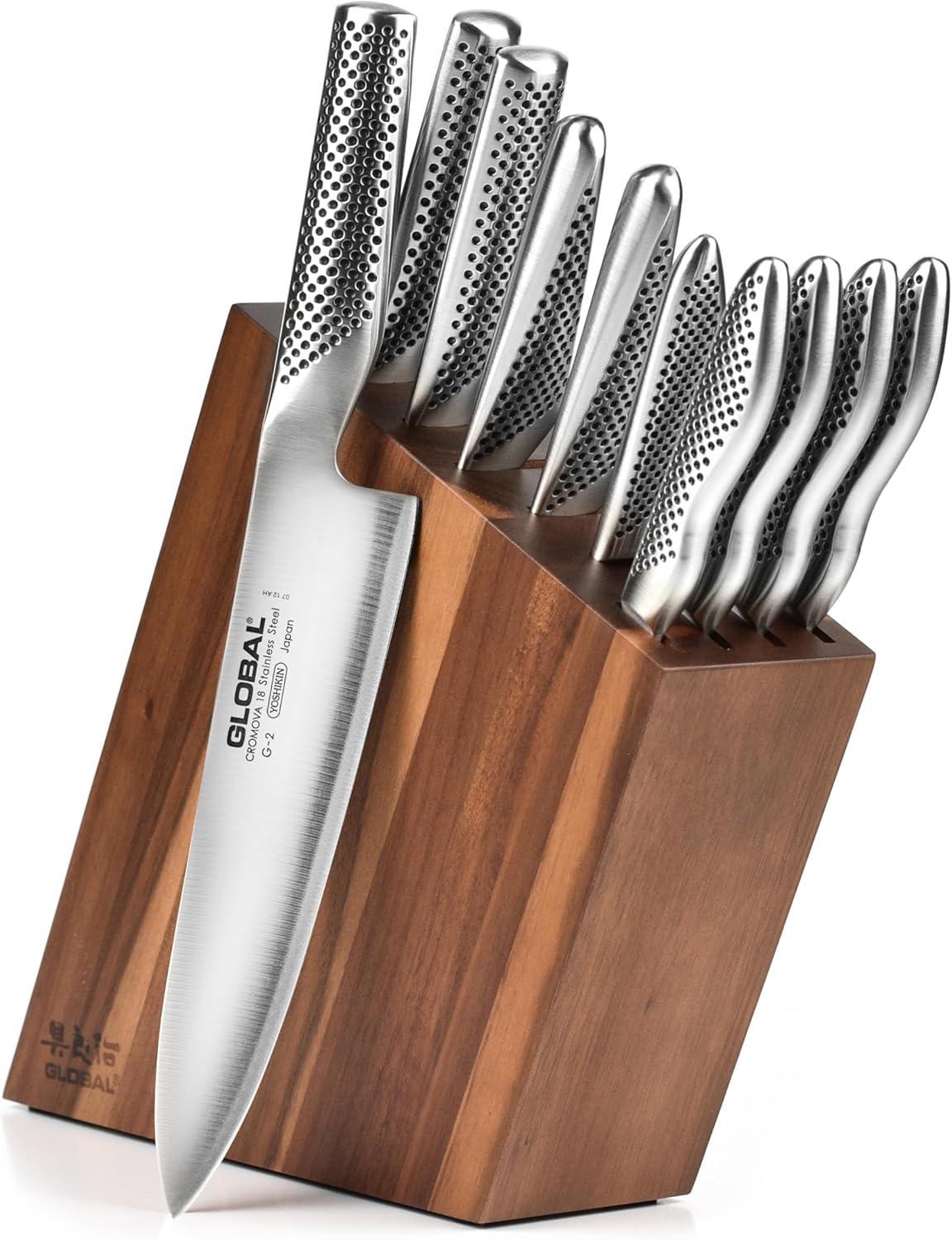 Best Kitchen Knife Set - Global 11 Piece Knife Set with Acacia Block Review