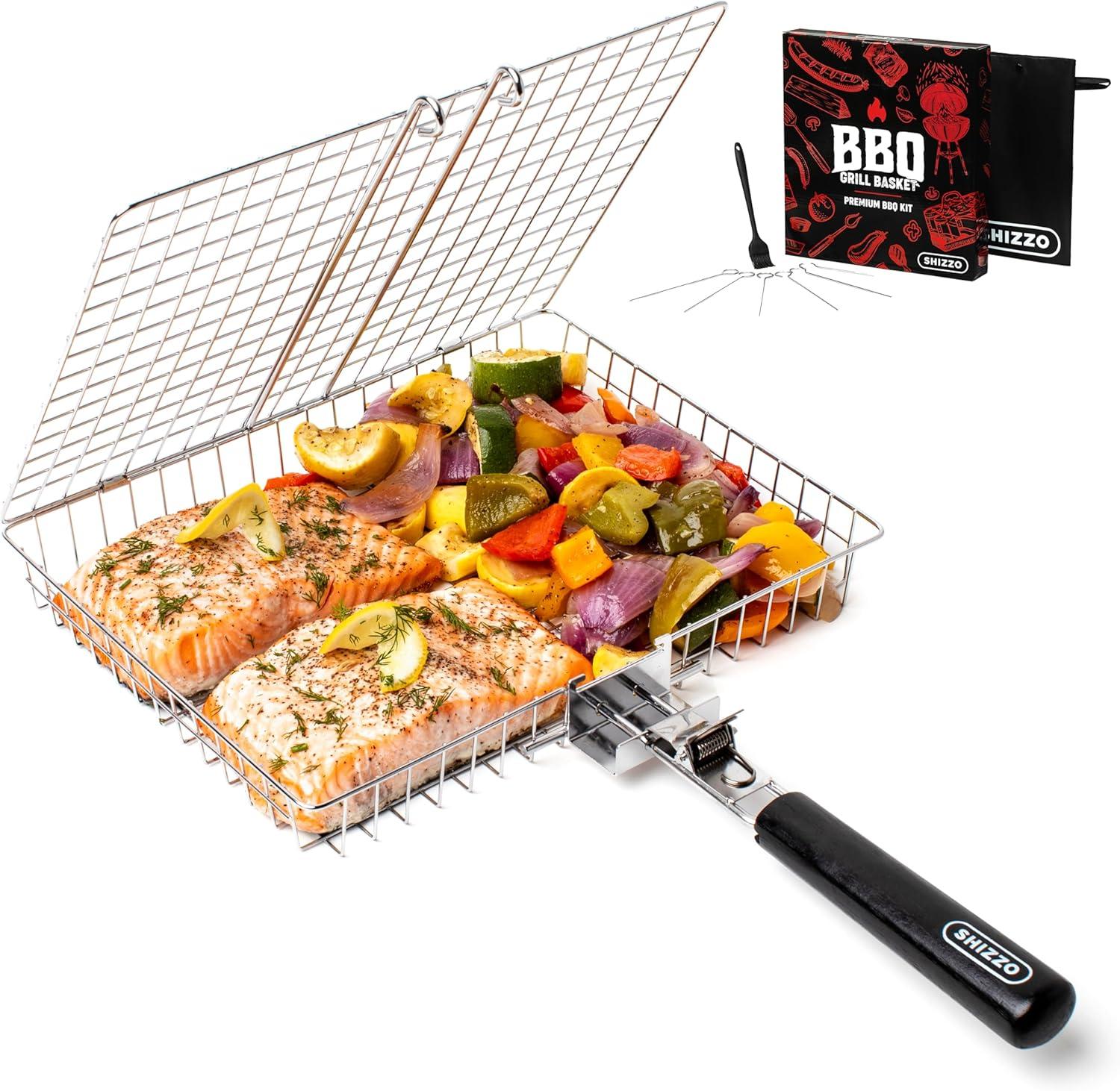 SHIZZO Grill Basket Tested for Versatile Outdoor Cooking