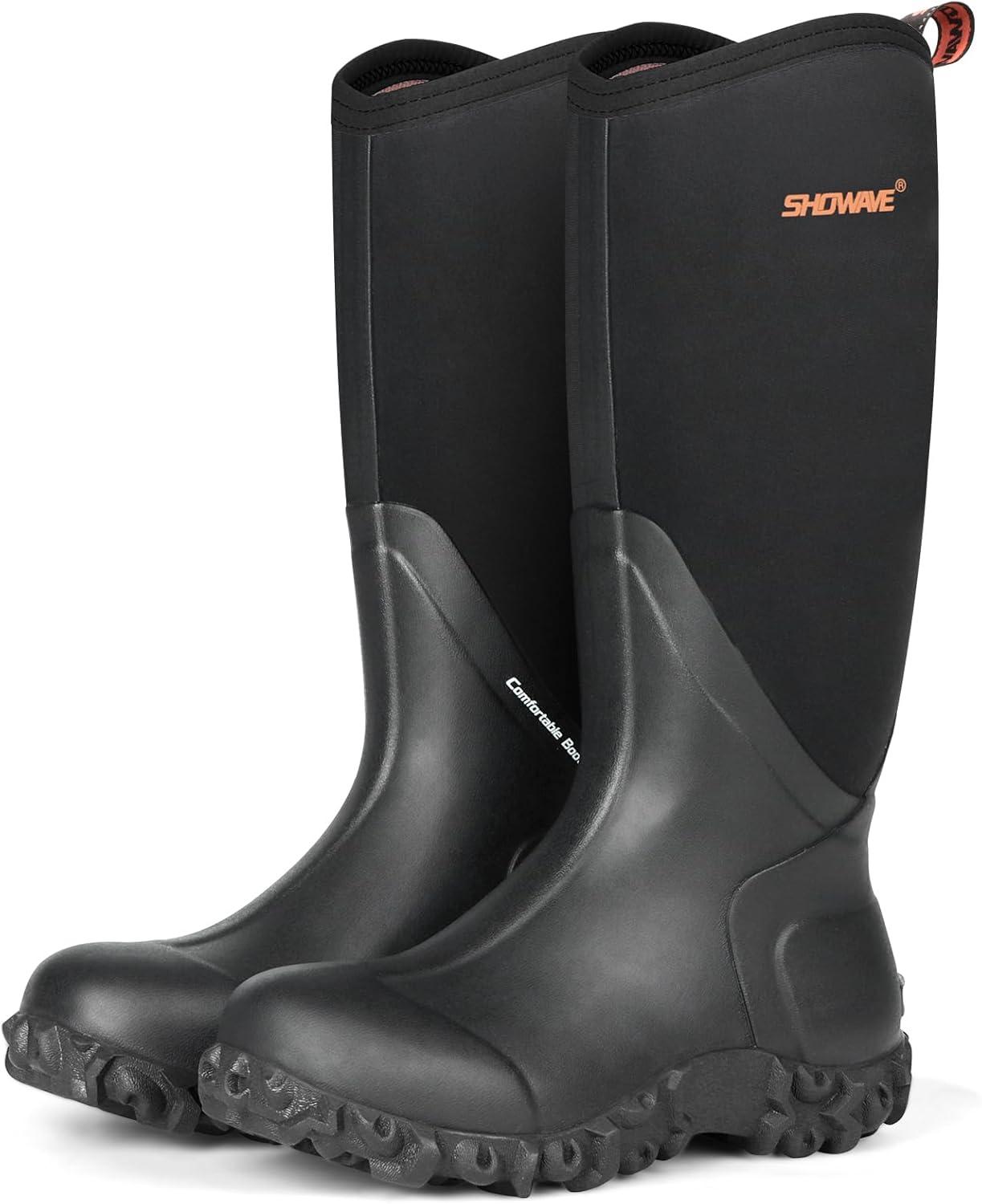 Showave Rain Boots: Tough Rubber, Insulated, Tested for Farming... Perfect for Wet Work!