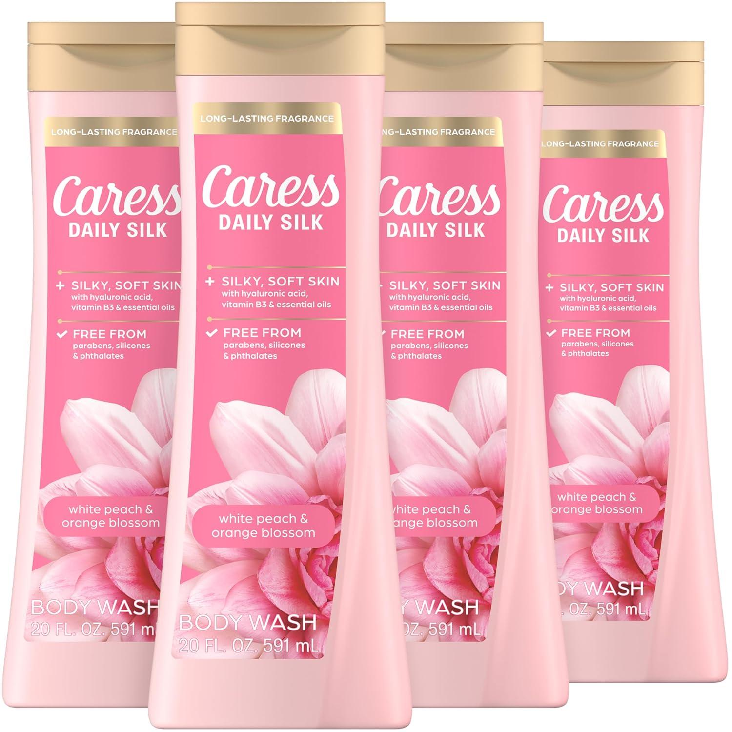 Silky Silk White Peach Body Wash Versus - Tested, 4 Pack Shower Gel Benefits