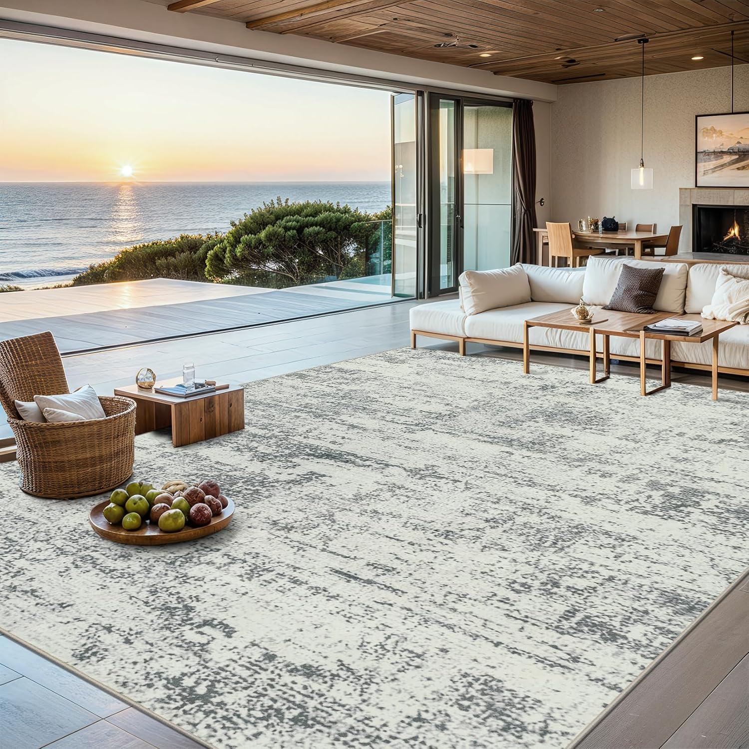 Modern Abstract Washable Grey Rug Versus Surprising Insights 40x50... Perfect Living Room Vs Bedroom Match (Compared)