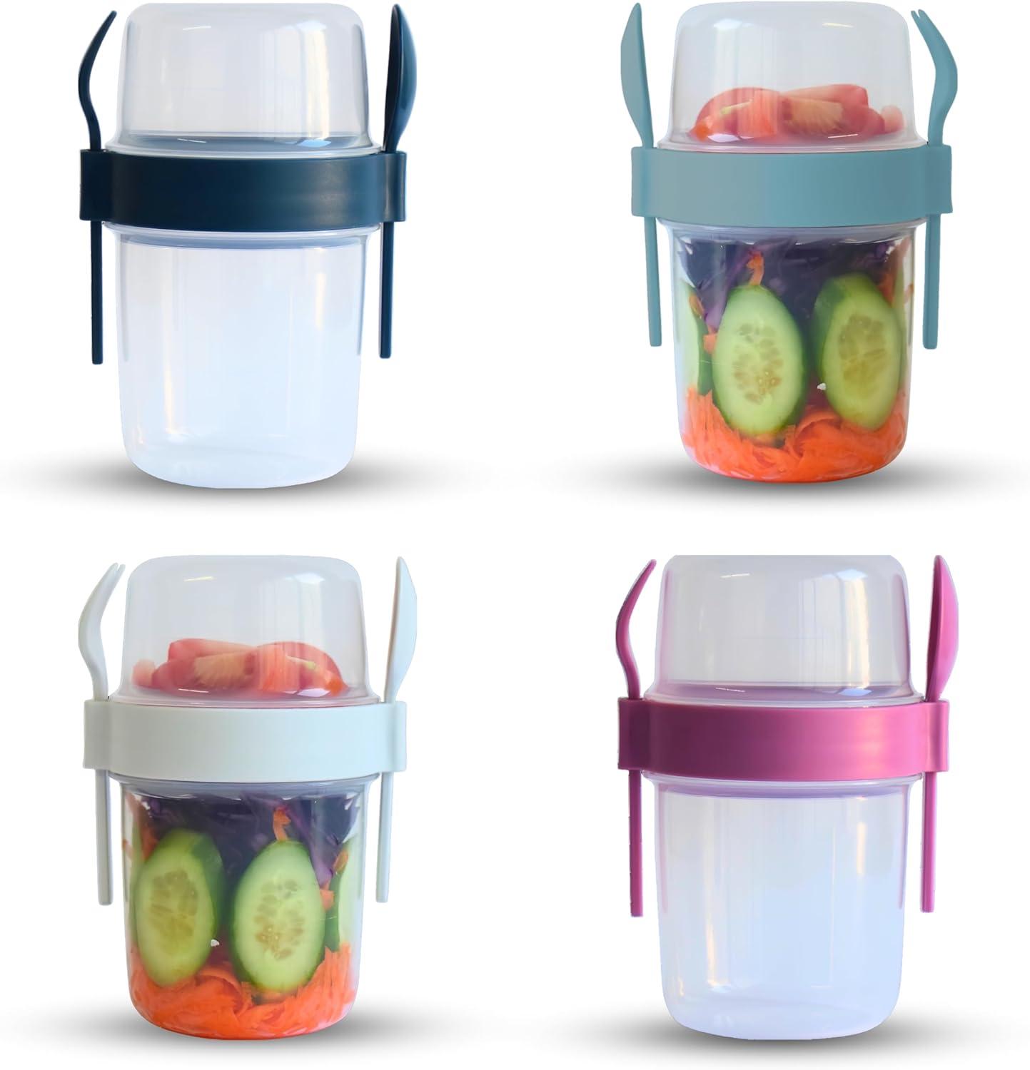 Compare 4 Packs: Yogurt Topping, Fork Spoon, Oats, Breakfast On The Go!