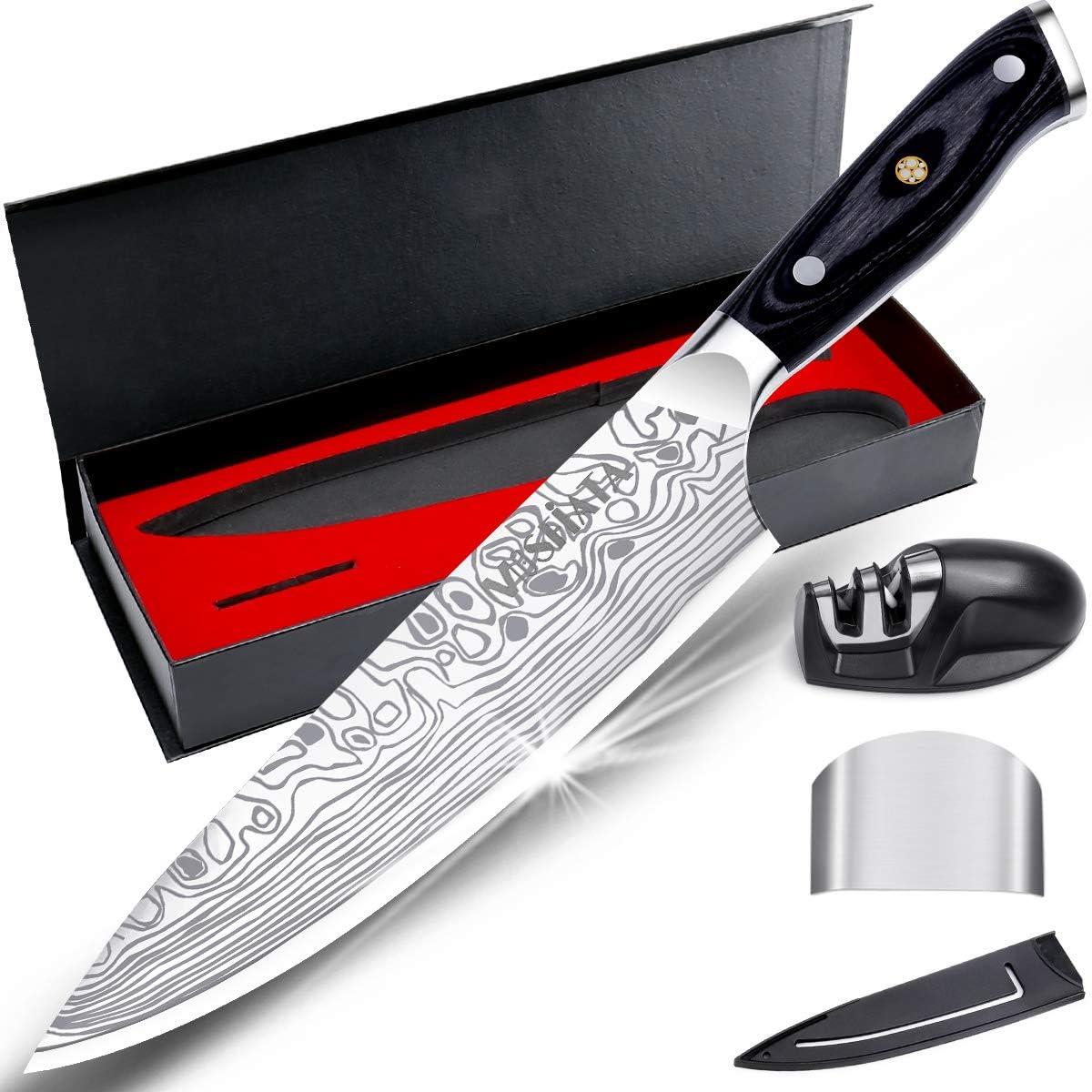 Surprising Safety Edge: MOSFiATA 8's Finger Guard vs. Micarta Handle Chef's Knife
