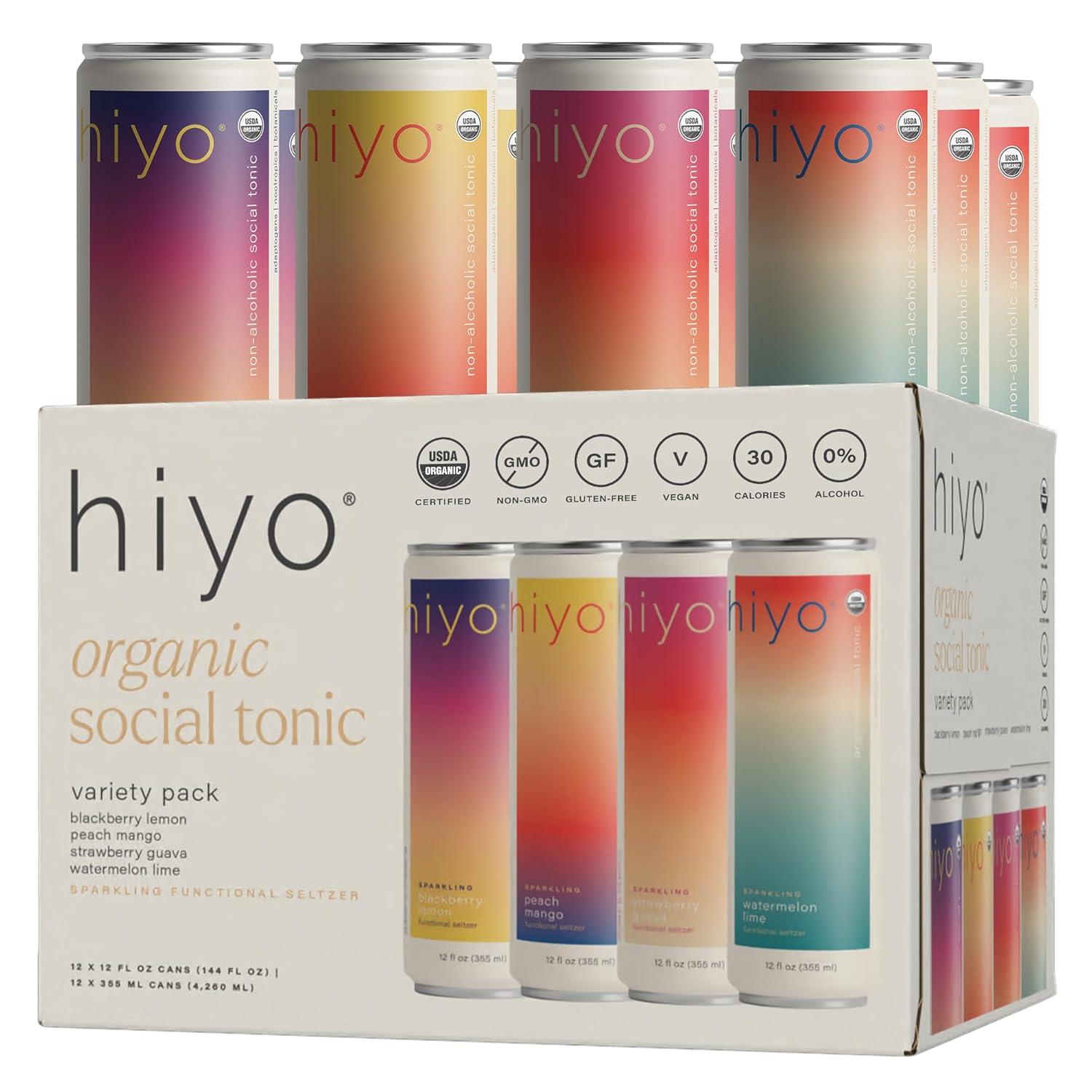 Hiyo Organic Tonic (Variety Pack) vs. Functional Seltzer - Tested: Adaptogens & Botanicals Surprise You?