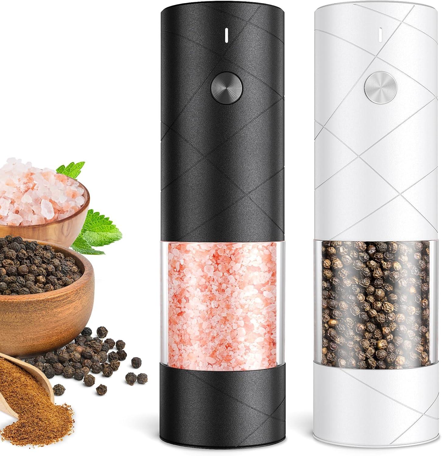Electric Salt & Pepper Grinders with LED Light & Adjustable Coarseness: Surprising Convenience