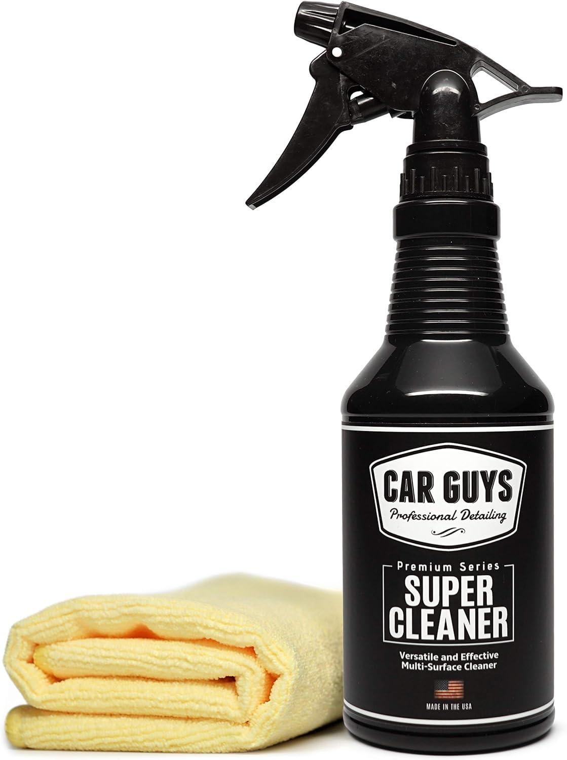 CAR GUYS Super Cleaner Tested: 18 Oz Kit with Microfiber Towel Tackles Stains on Car Interiors - Surprising!