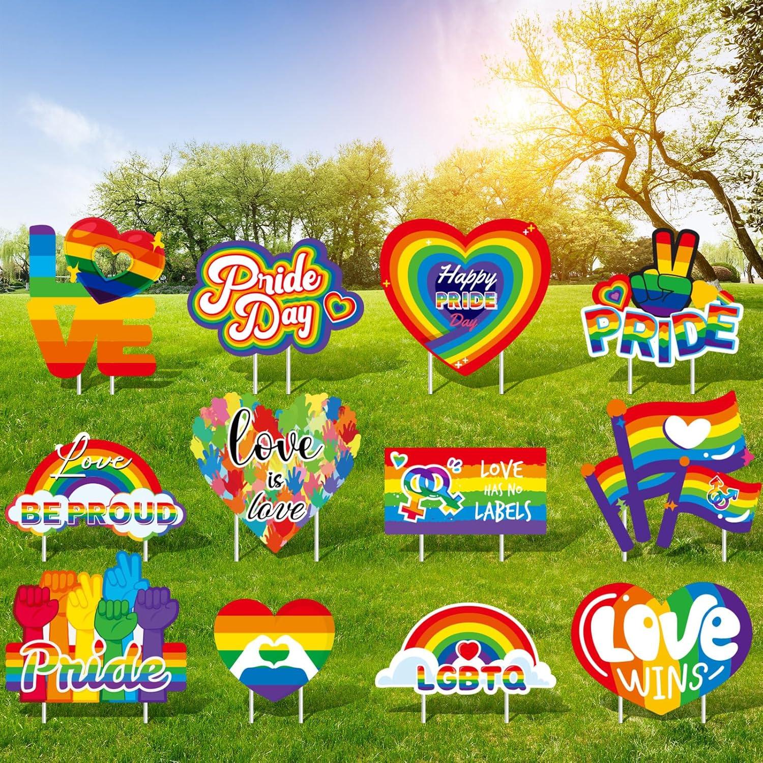 12 Pcs Blosssound Yard Signs vs Rainbow Heart Decor: Compared for Pride Month Vibes