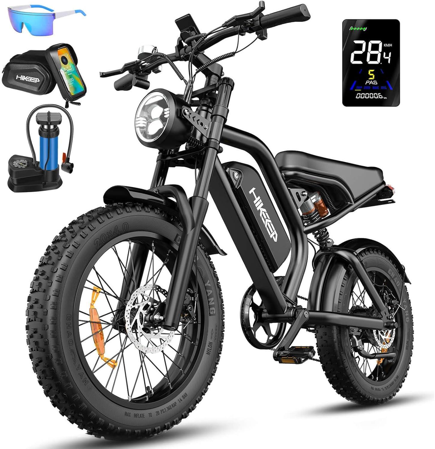 Electric Bike Showdown: 20x4 Tires, 28 MPH, 1500W, 7 Speeds, Detachable B, 4 Modes, UL-Certified