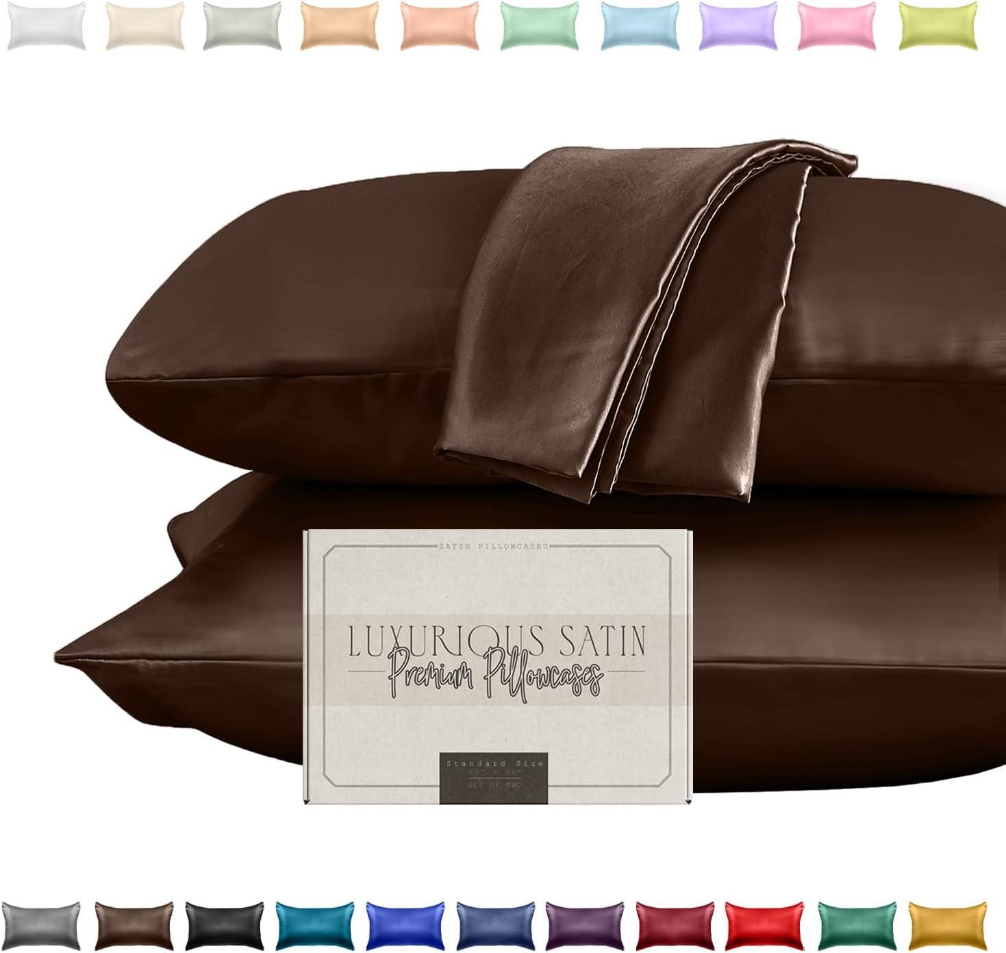 Satin Pillowcase Showdown: Tested for Healthier Skin, Hidden Zip, Chocolate Brown & Beautiful Packaging-Luxury Meets Practicality