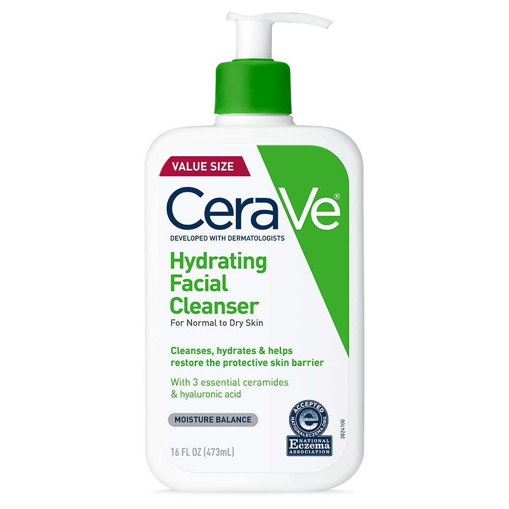 CeraVe Hydrating Cleanser: Hyaluronic Acid, Ceramides, Glycerin, Eczema Cert-Dry Skin Tested