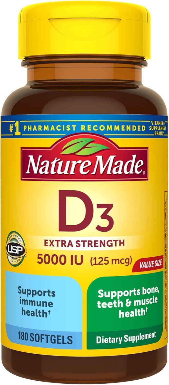 Nature Made D3 5000IU (125mcg) Showdown: Surprising 180-Day Immune Boost