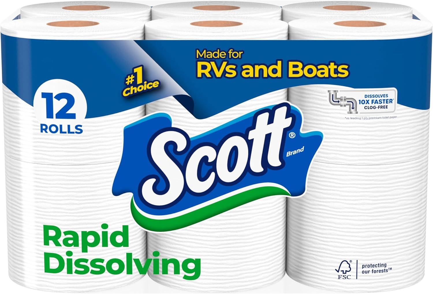 Scott Rapid-Dissolving Toilet Paper: Tested 12-Roll Setup for Septic-Safe & Eco-Benefit