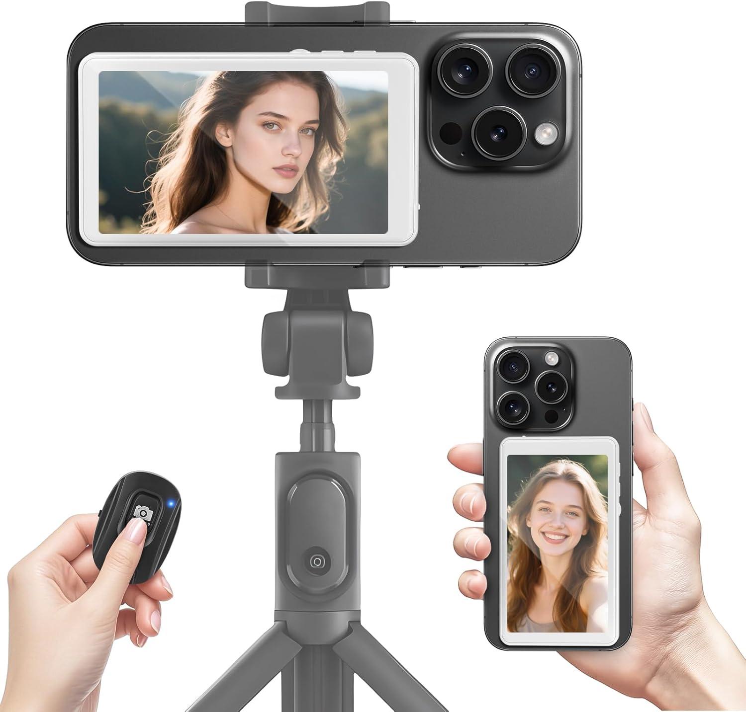 Wireless Selfie Monitor vs. Bluetooth Remote: Surprising 1800mAh Brightness for TikTok Live No Delay
