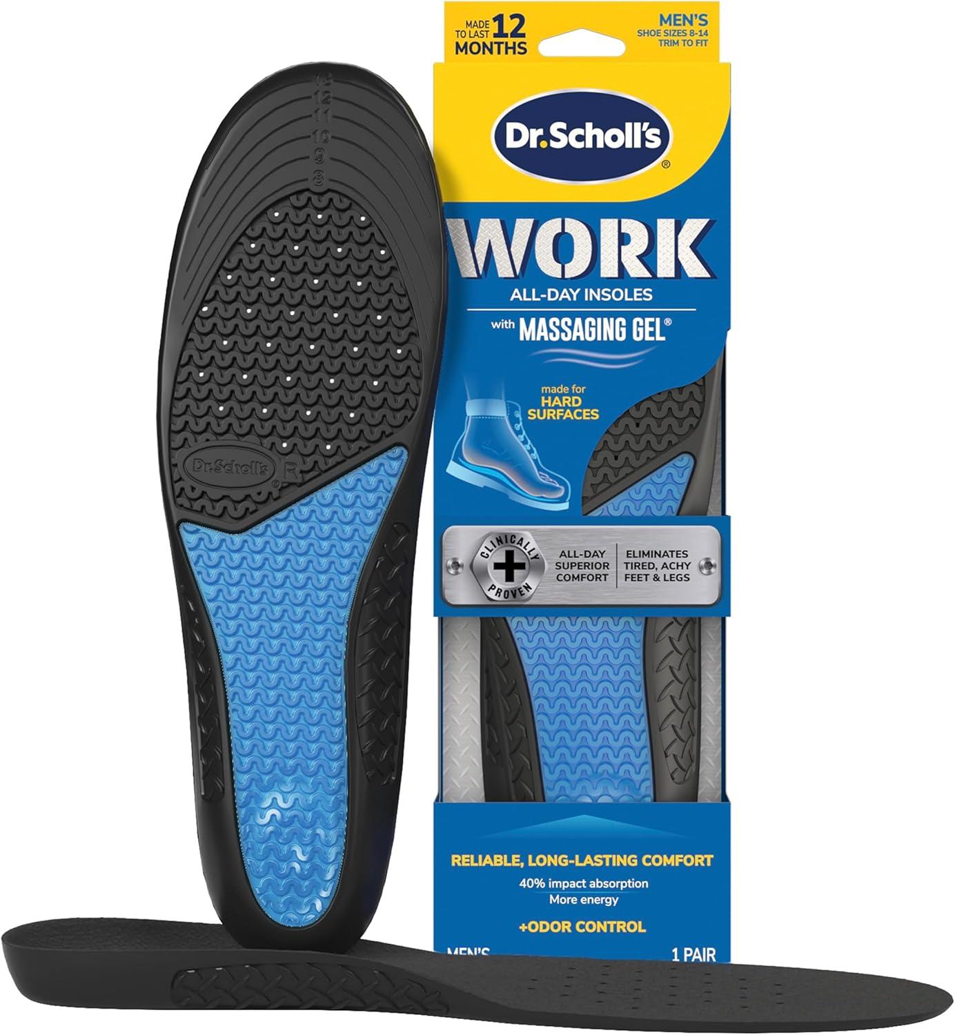 Dr. Scholl's Massaging Gel Insoles vs. Standard - Tested for All-Day Sore Muscle Relief & Tired Legs