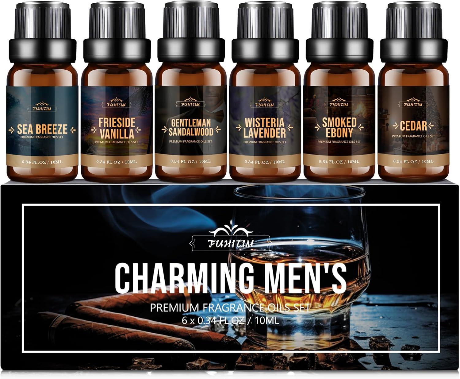 Surprising Showdown: 6*10ML Diffuser Oils for Home - Sea Breeze, Fireside Vanilla, Cedar
