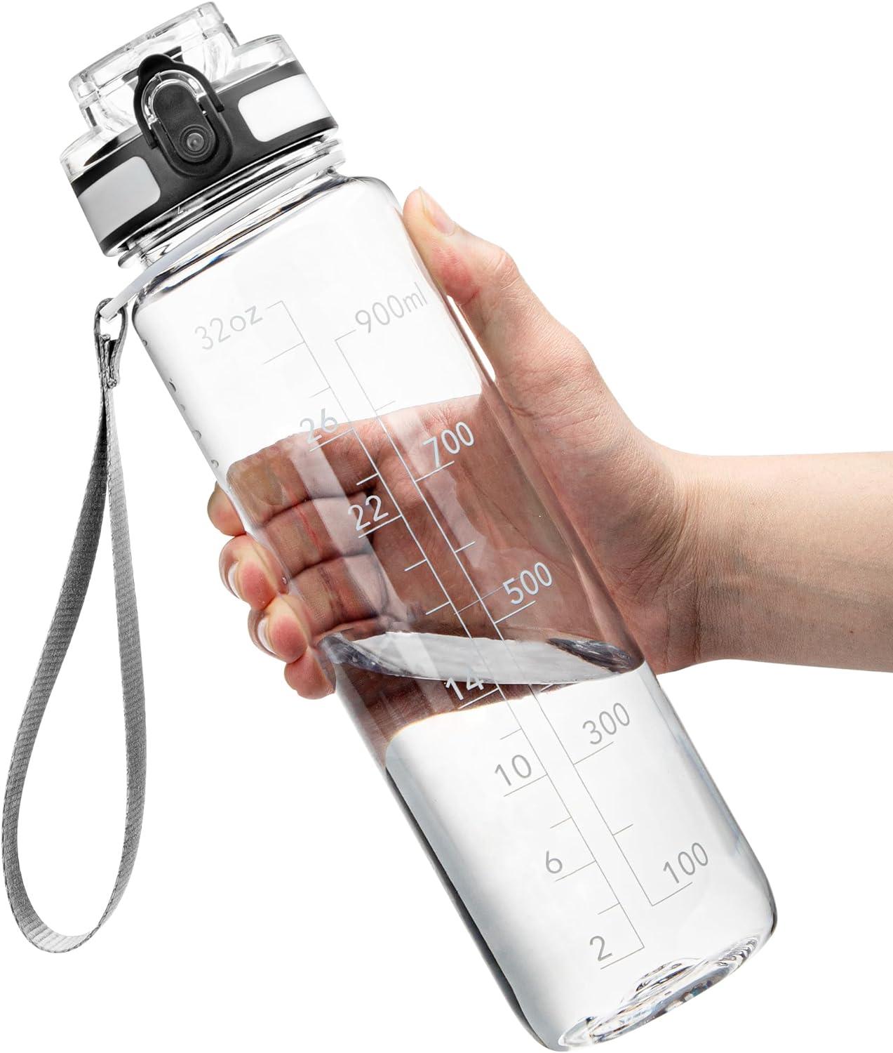 Tested: 64 oz Glass Bottle with Time Marker-Stay Hydrated on the Go