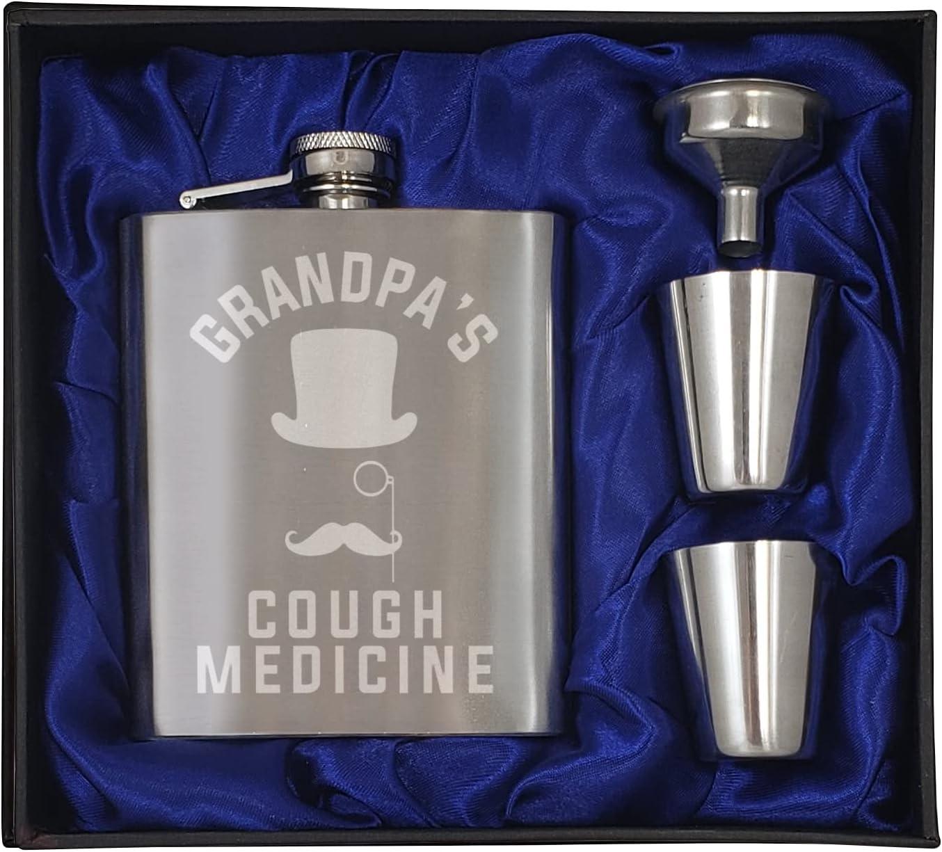 Grandpa's Cough Medicine (7 oz Flask) vs Funny Liquor Flasks: Surprising Gifting Insight