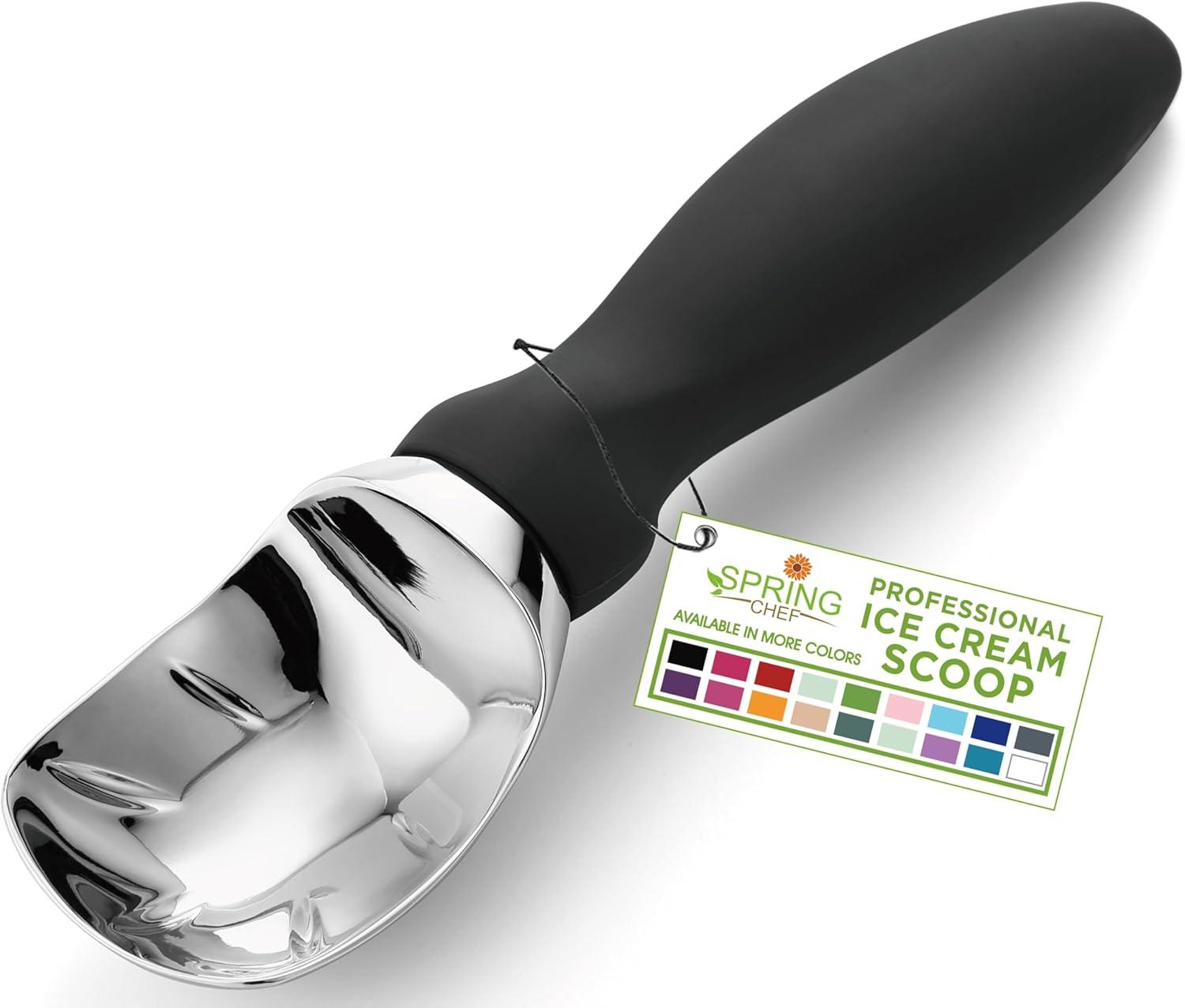 Spring Chef Scoop Showdown: Comfort Handle Tested, Dishwasher Safe Metal for Kitchen Use