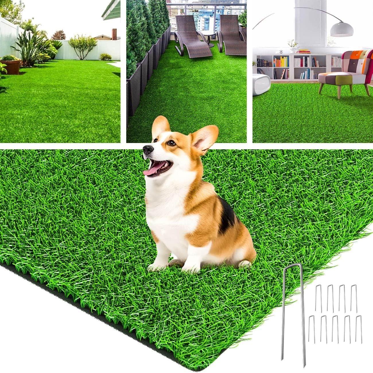 LOOBANI Artificial Grass Rug with Drainage Holes vs [Another Product] Weatherproof... (Tested for Easy Maintenance)