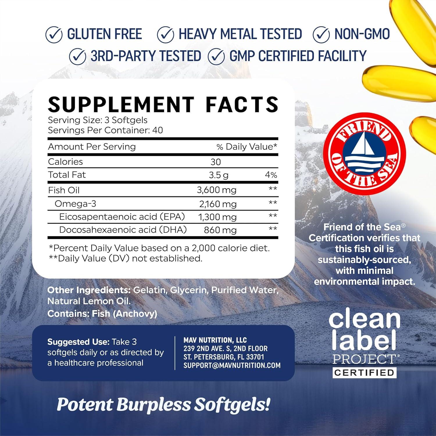 Best Fish Oil - Triple Strength Omega 3 Fish Oil 3600 mg Review
