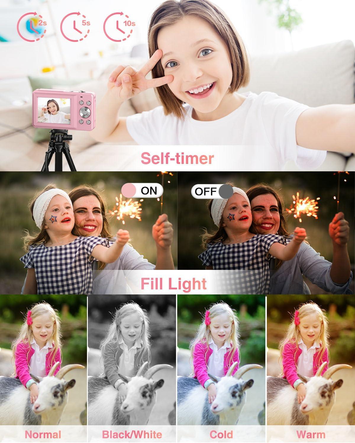 Best Kids Digital Camera - Lecran FHD 1080P, Pink, 32GB, Zoom Review