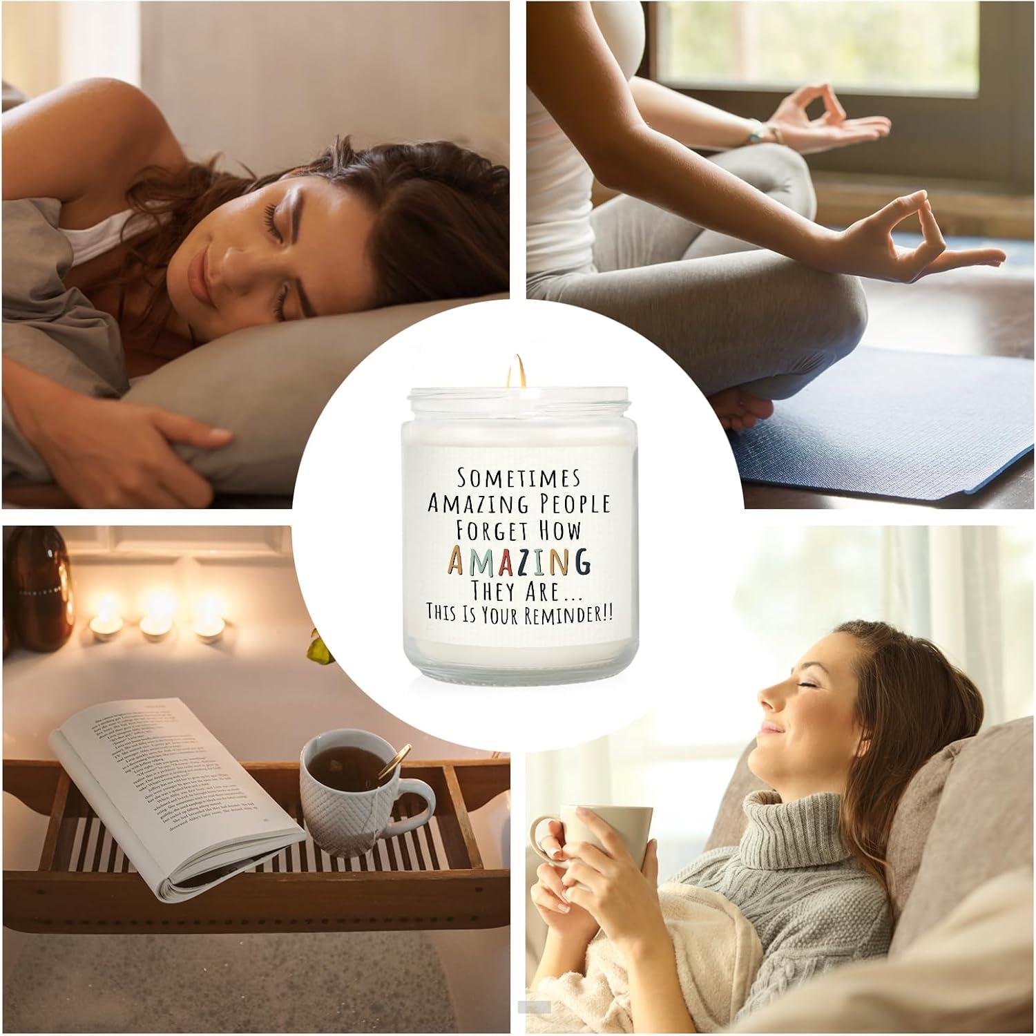 Best Inspirational Candle - Craftique Gifts for Women, Birthday Gifts for Women- You're Amazing Candle- Friendship/Thank You/Inspirational Gift for Woman Her Friend Teacher Mom Girlfriend Sister Bestie Lavender Review