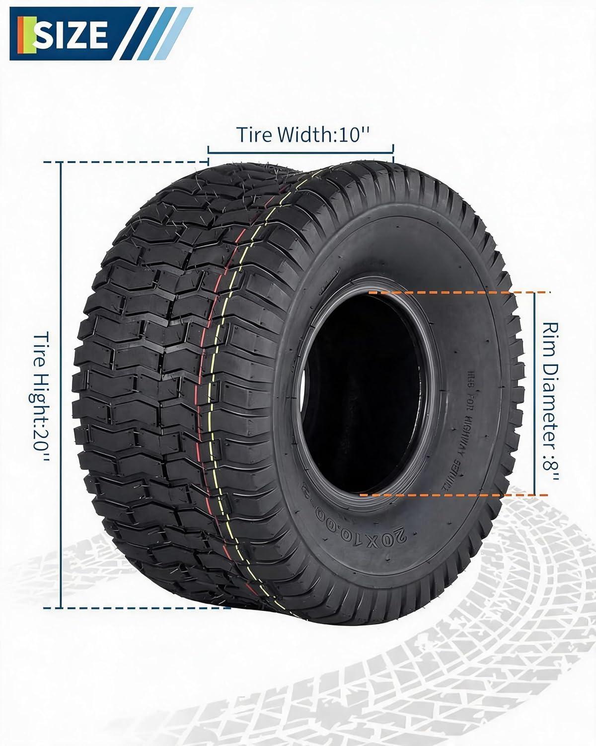 Best Lawn Mower Tires - GarveeHome 20x10.00-8 Turf Tires 2 Pack Review