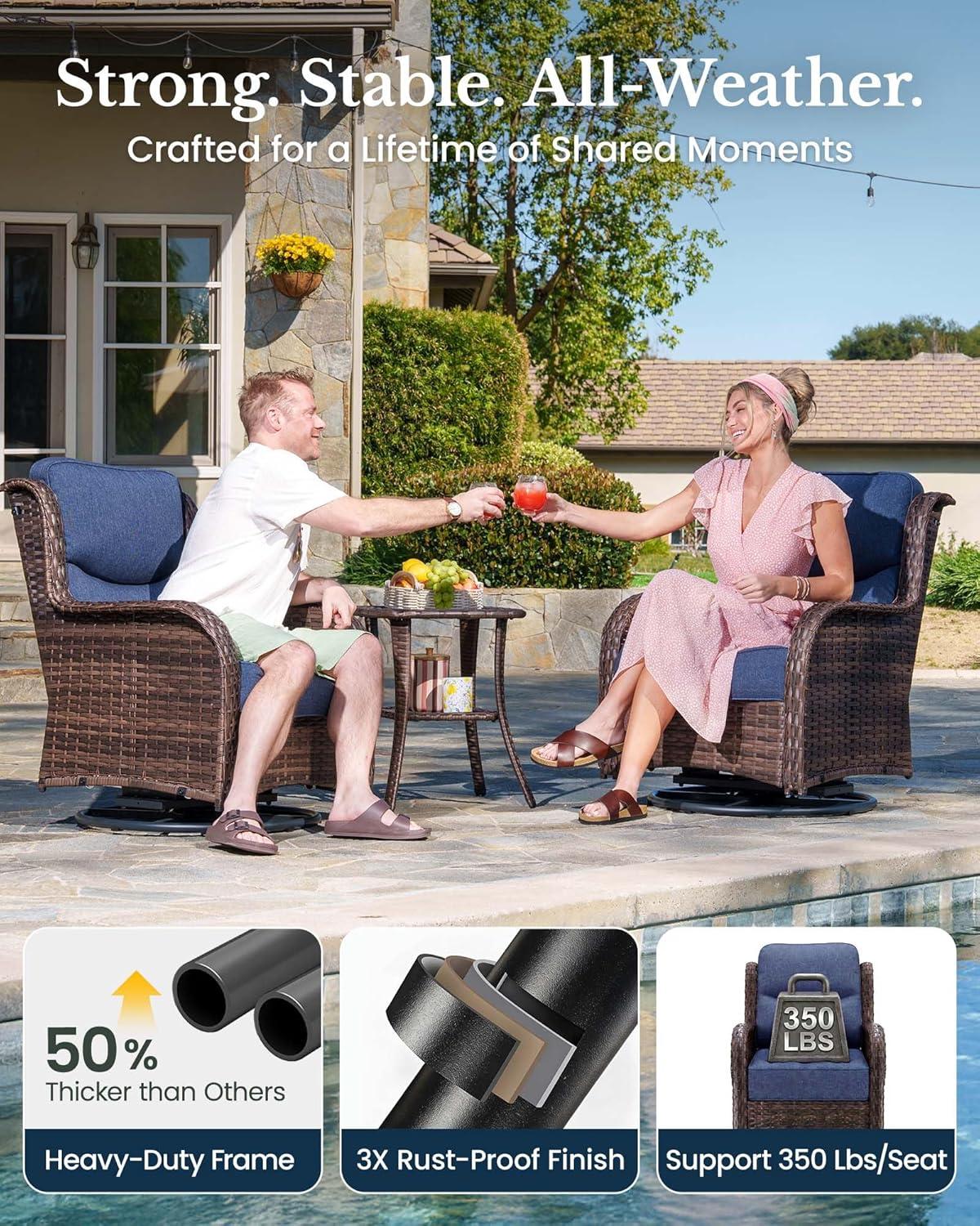 Best Patio Furniture - HILLGA 3-Piece Luxury Set with Cushions Review