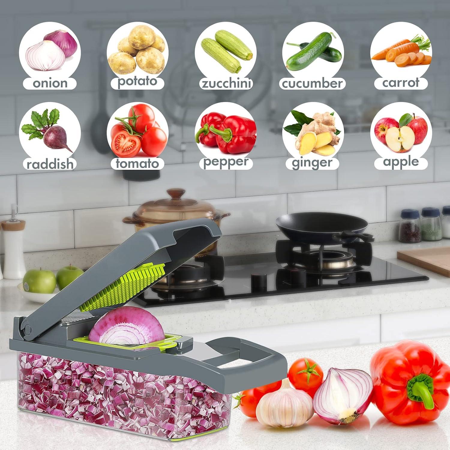 Best Kitchen Gadget - Ourokhome Vegetable Chopper, 12 in 1 Review