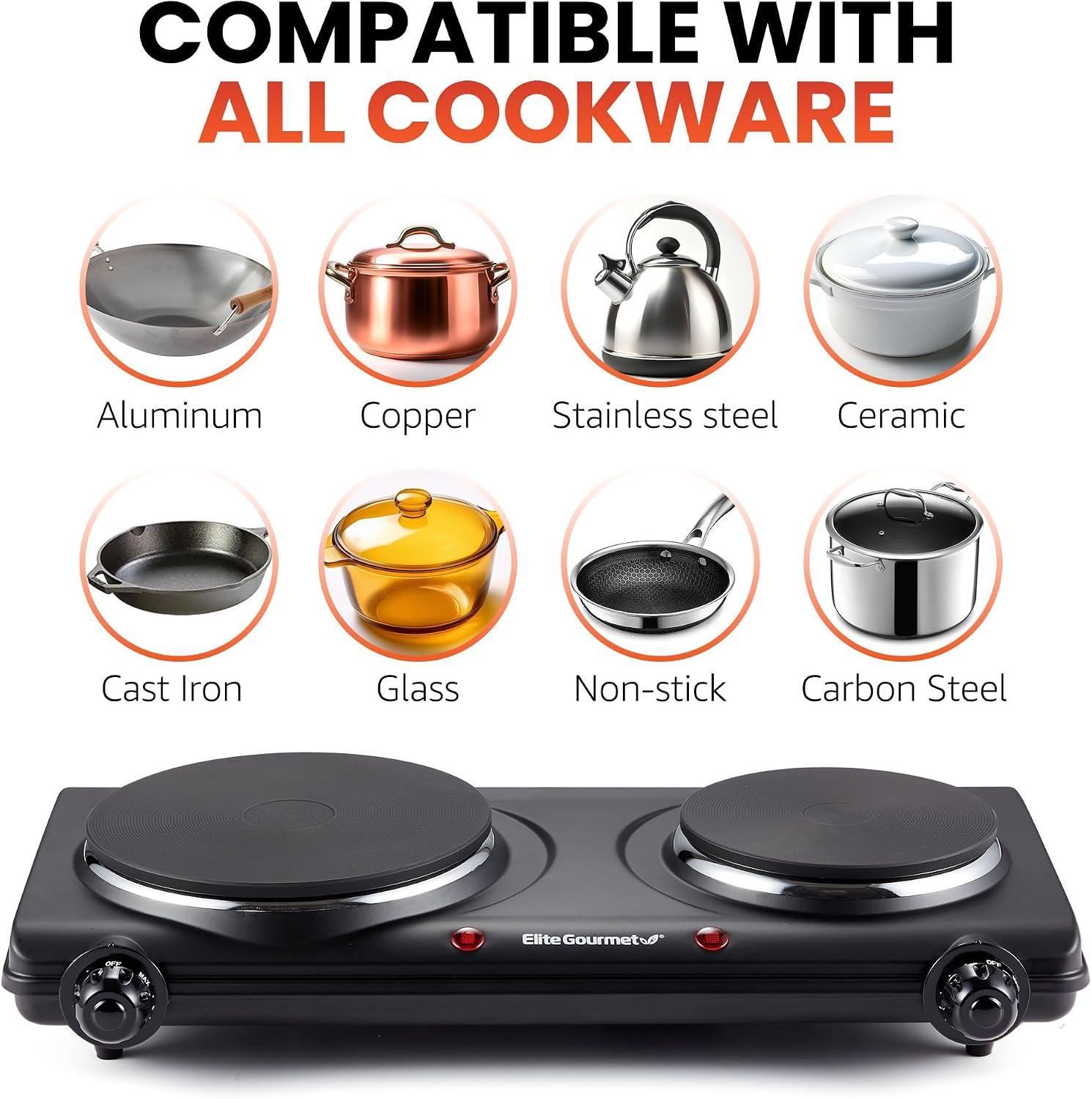 Best Electric Hot Plate - Elite Gourmet Double Cast Iron Burner Review