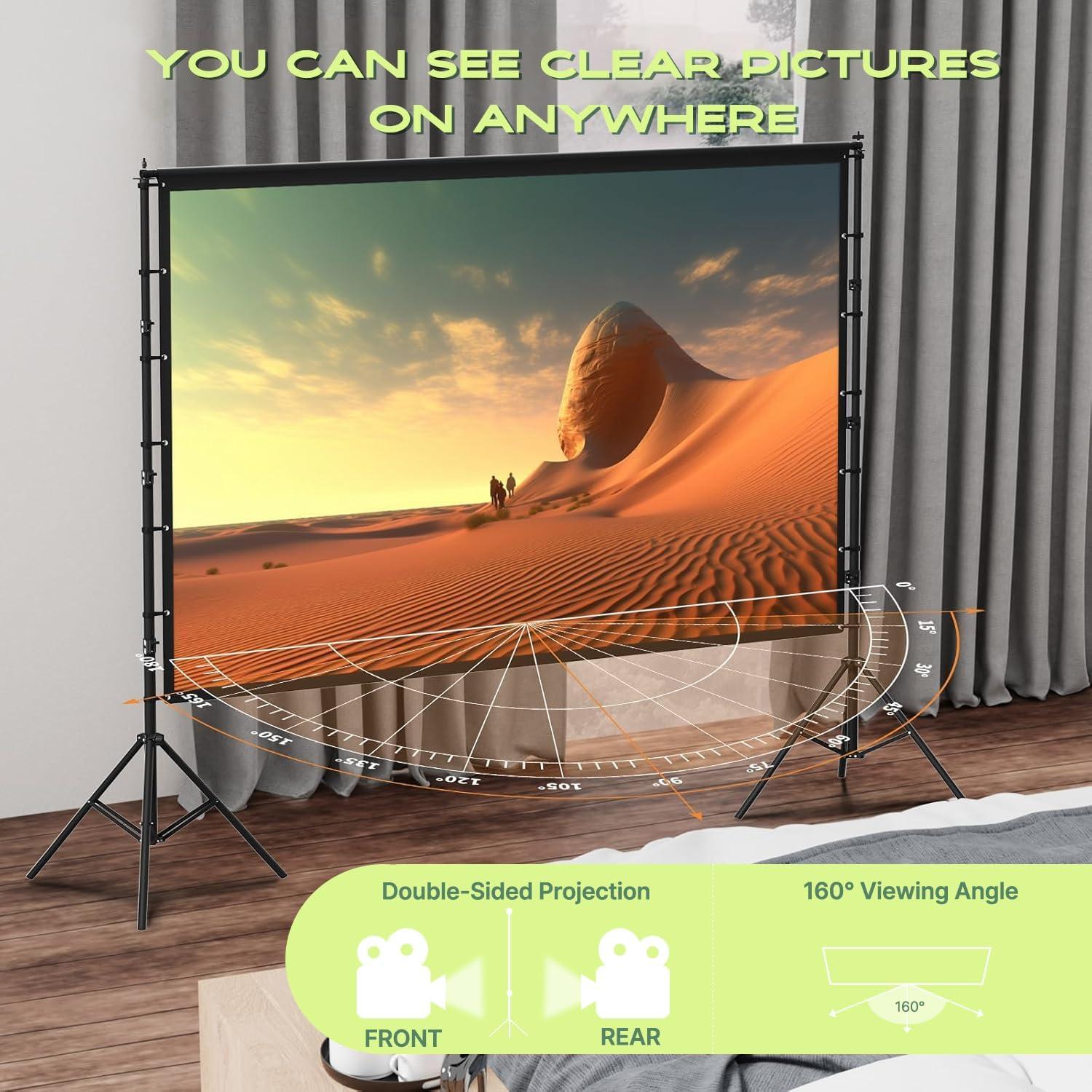 Best Outdoor Projector Screen - AAJK 150in Portable 4K HD Review