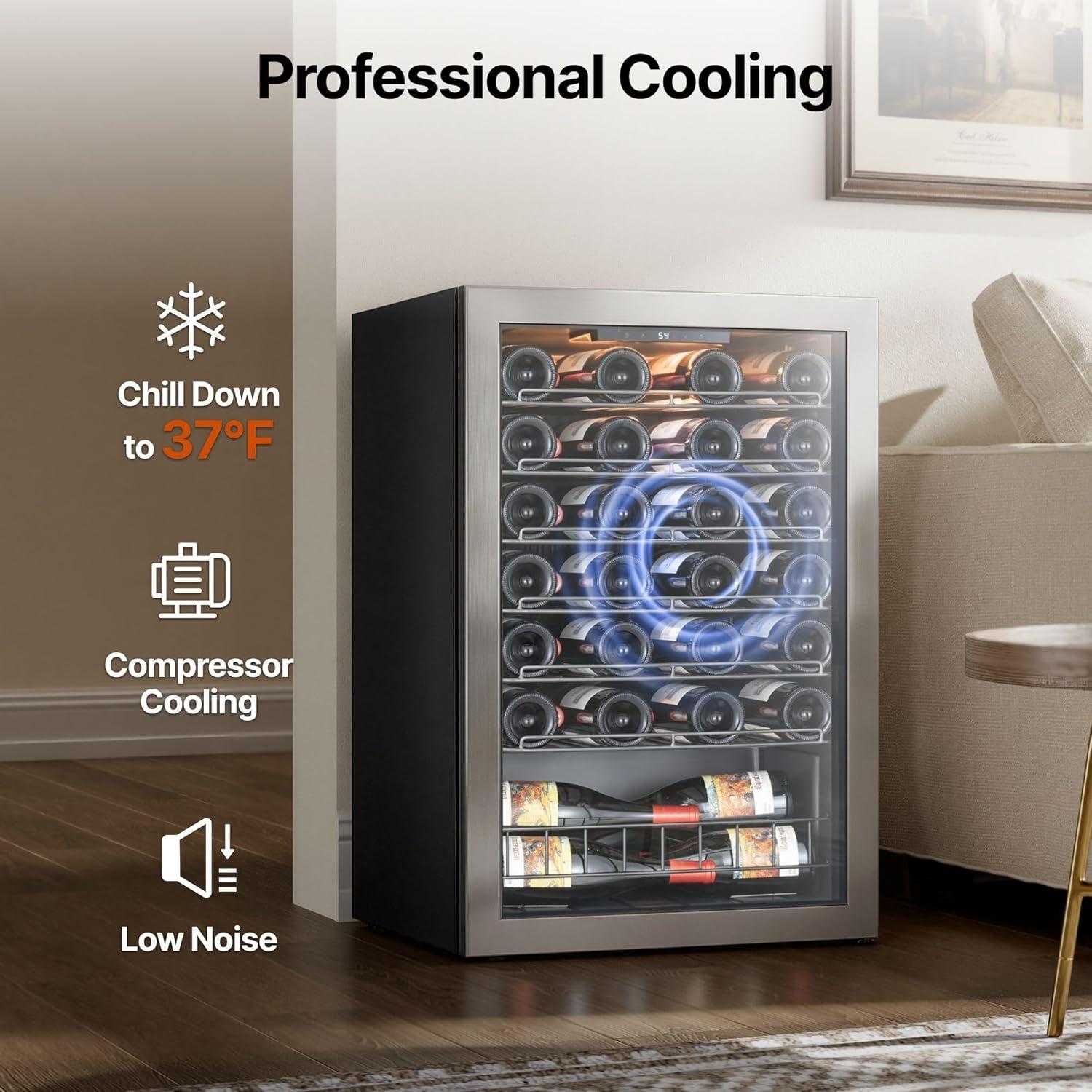 Best Wine Cooler - Ca'Lefort 46 Bottle Wine Fridge, Wine Cooler Refrigerator Review