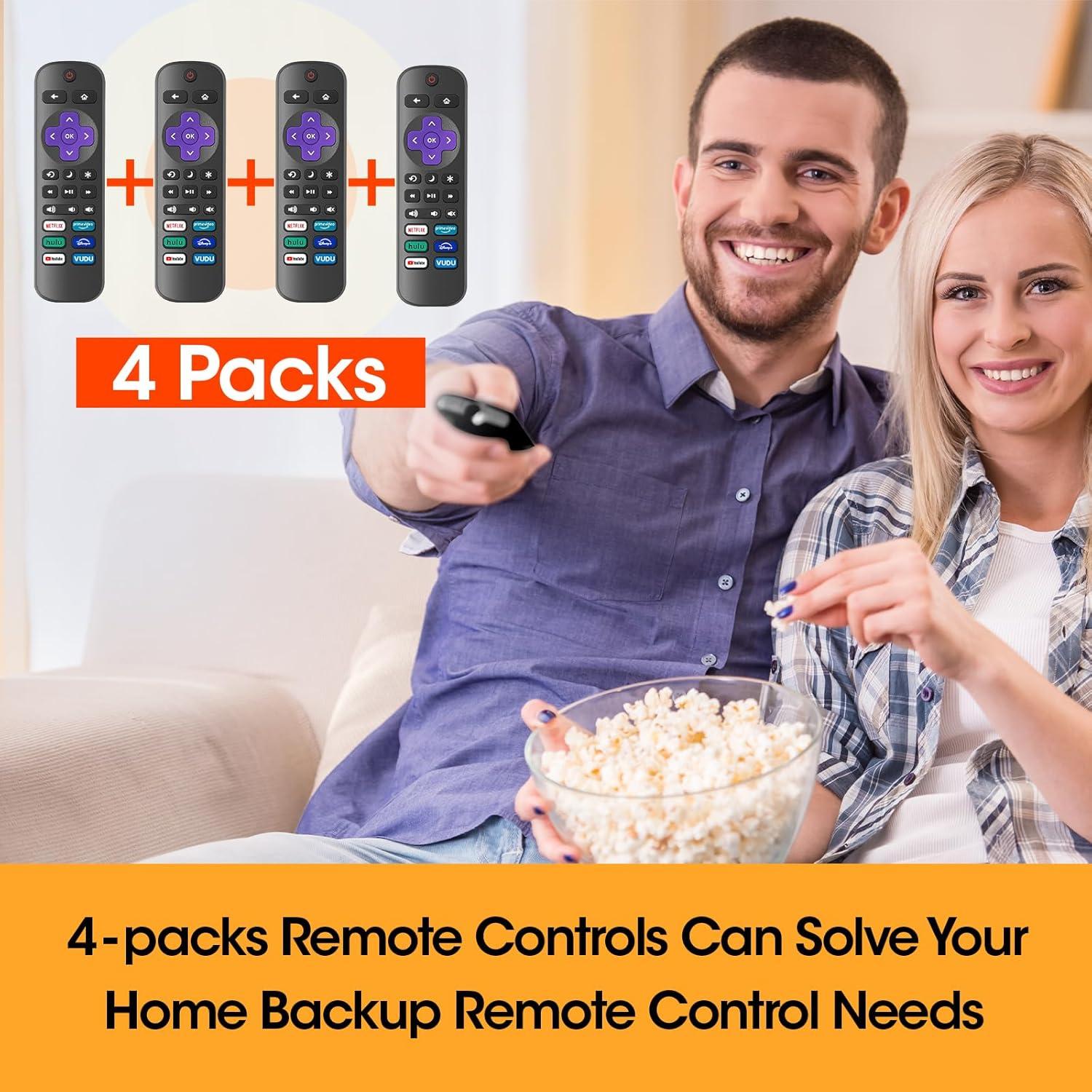 Best Roku TV Remote - 4 Pack Replacement Compatible with All TCL, Hisense, Onn, Sharp, Philips Review
