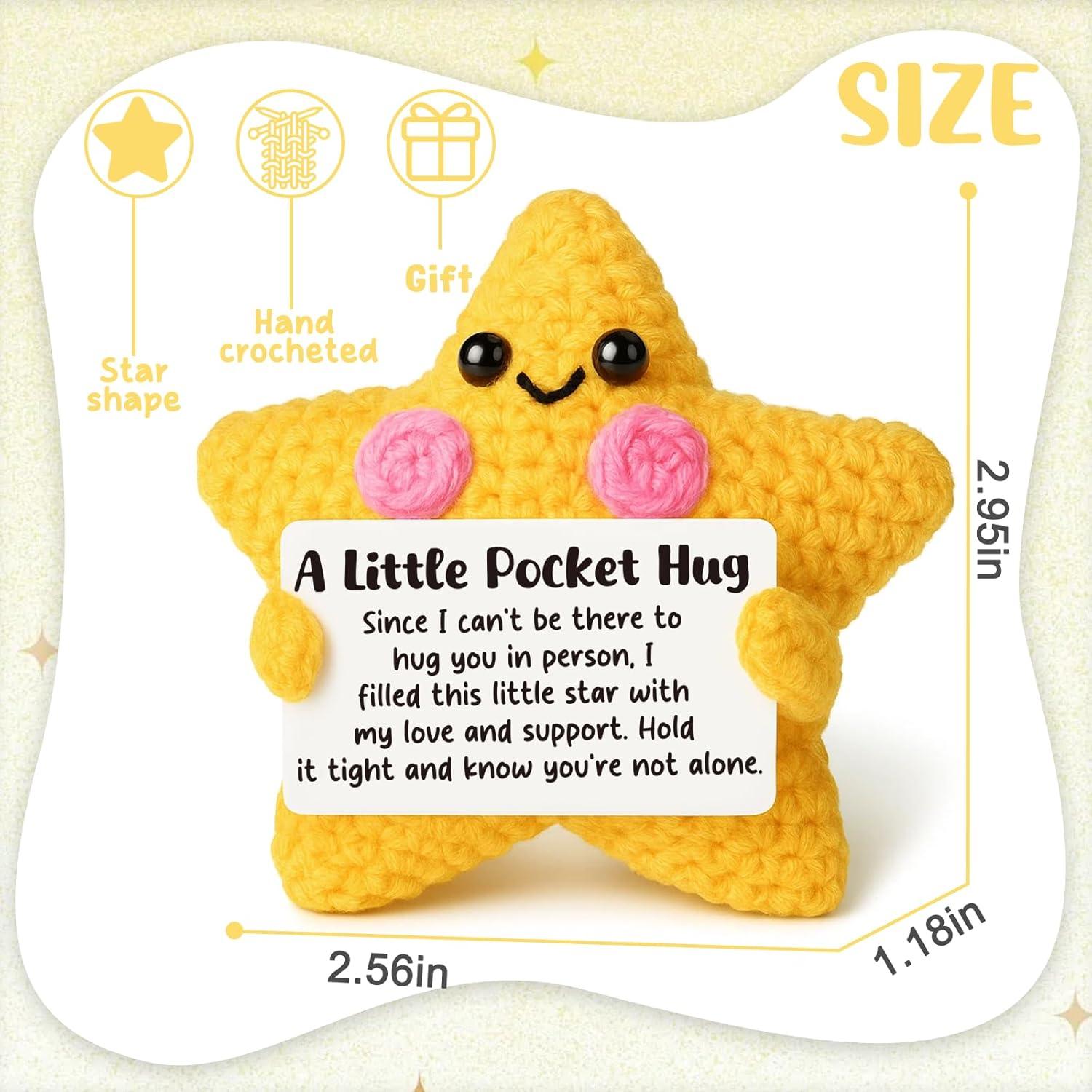 Best Emotional Support Gift - Crochet Star Pocket Hug, Thinking of You Review