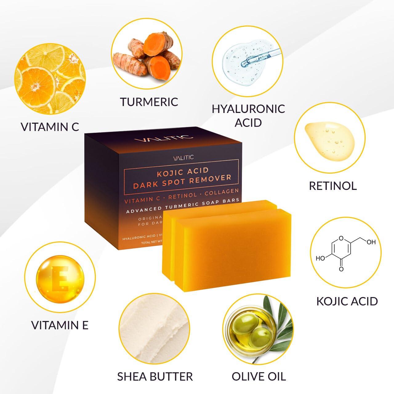 Best Dark Spot Remover Soap - VALITIC Kojic Acid with Vitamin C, Retinol Review