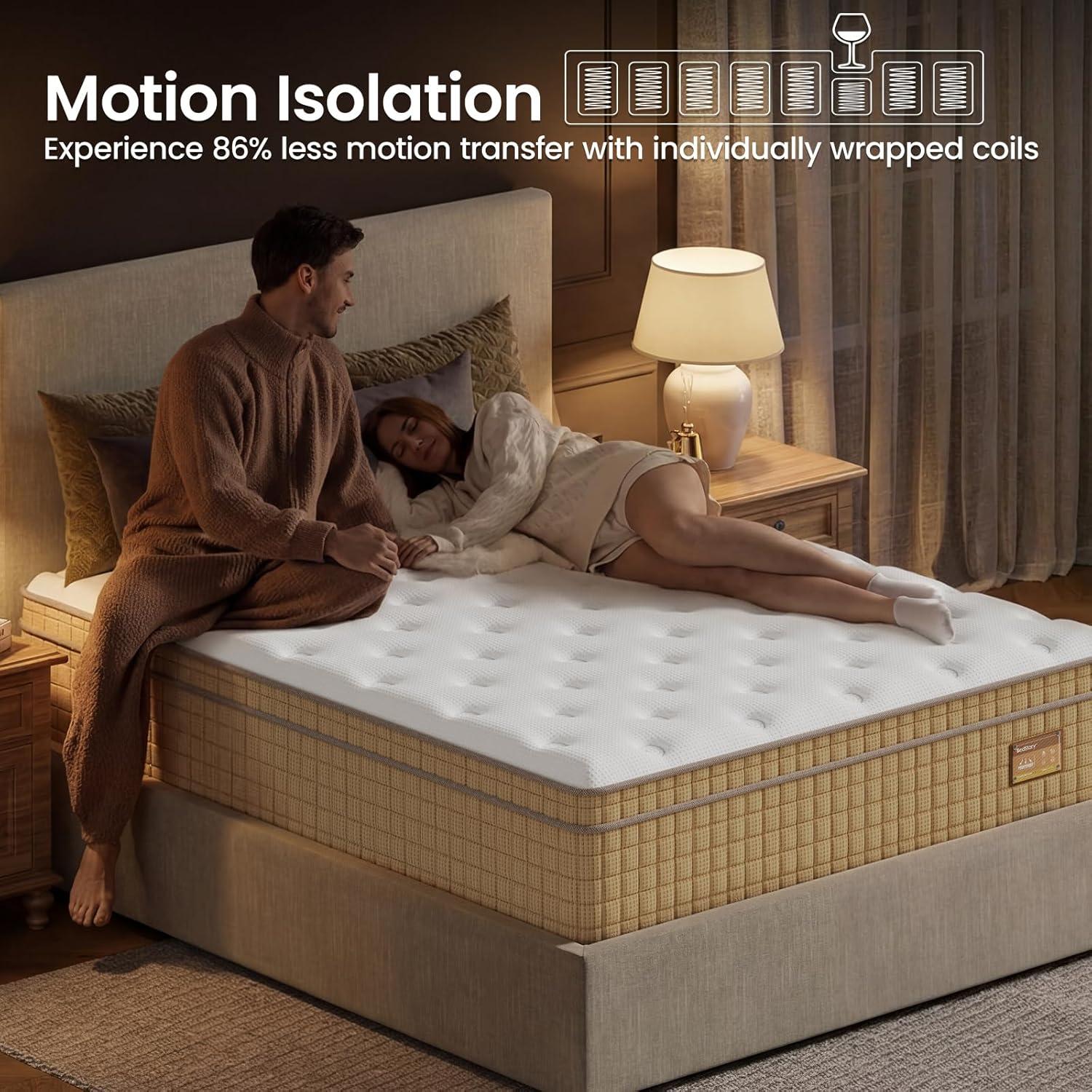 Best Hybrid Mattress - BedStory 14 Inch King, Back Pain Relief Review