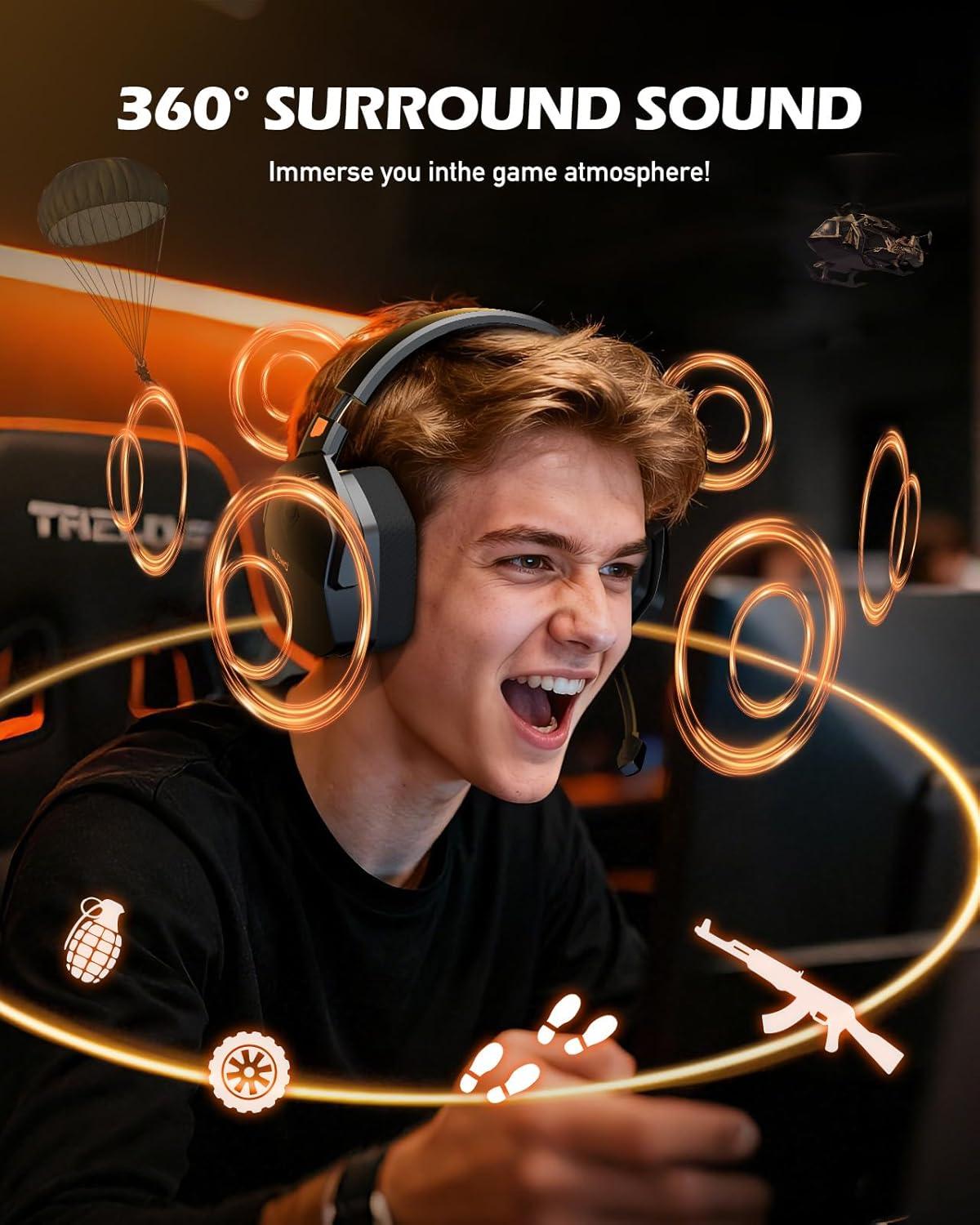 Best Gaming Headset - NUBWO Wireless Mic for PS5, PC, All Devices