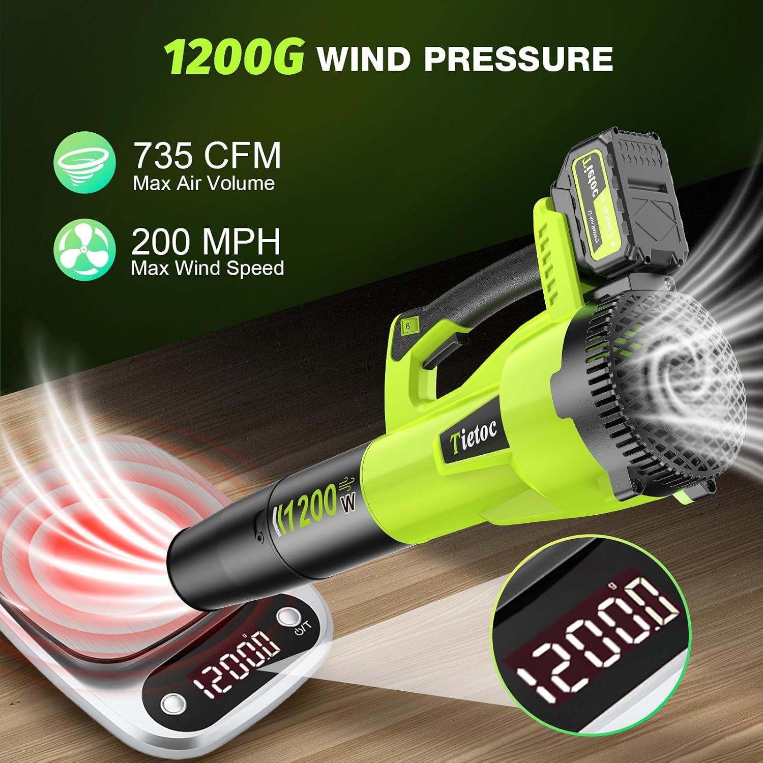 Best Cordless Leaf Blower - Tietoc 1200W Brushless, 6-Speed Review