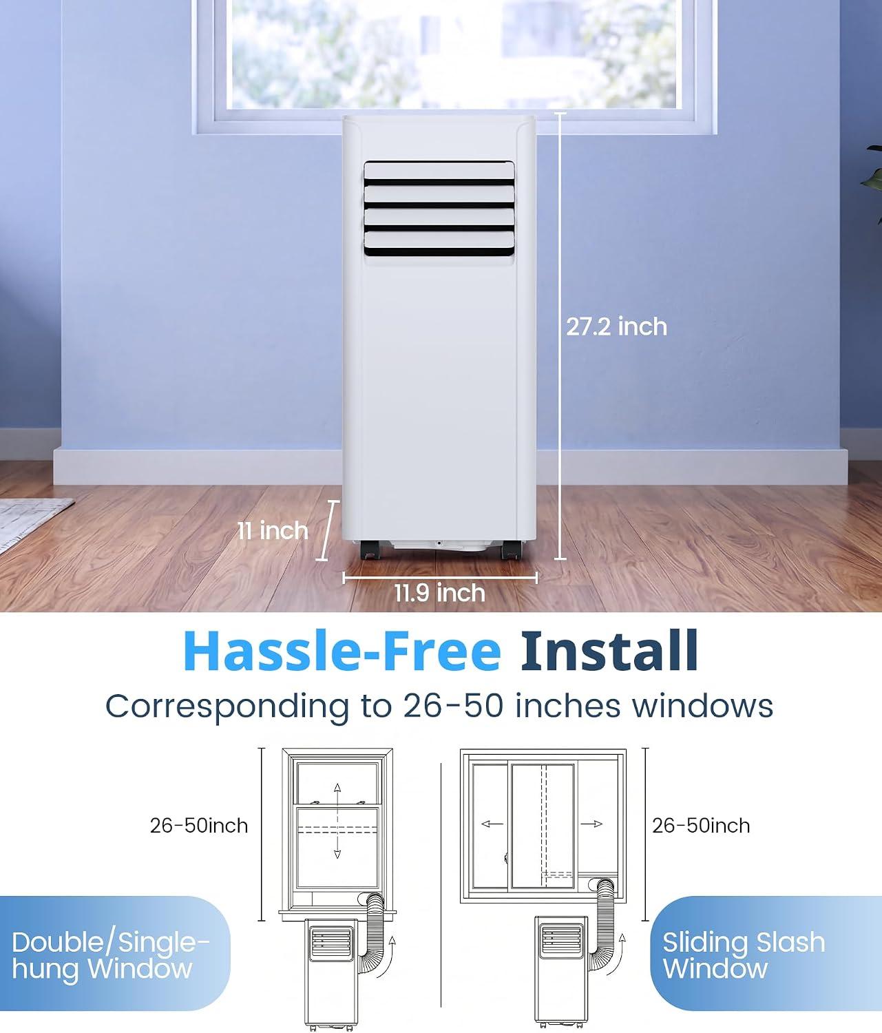 Best Portable Cooling - 10,000 BTU Air Conditioner, Cools 450 Sq. Ft., 5-in-1 Quiet Portable AC Units with Remote Control, LED Display, 24H Timer, Sleep Mode, Window Kits for Bedroom, Office, Apartment