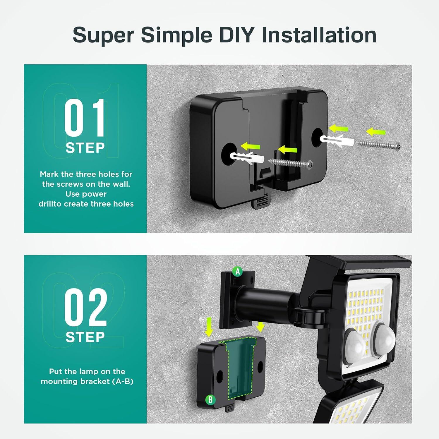 Best Outdoor Security Lights - LYWALT Solar 3000LM Motion Sensor Wall Light Review