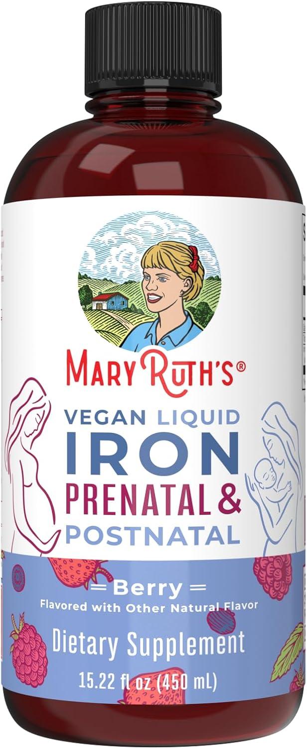 MaryRuth Iron Prenatal - Sugar-Free Vegan Tested vs Deficiency... expecting health!