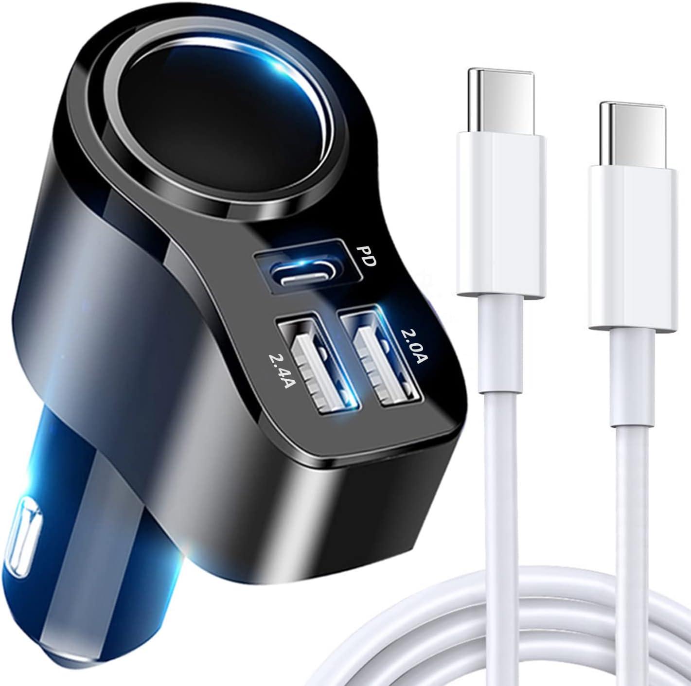 168W 4-in-1 USB Charger, Splitter, Versus Cigarette Lighter, Tested for iPhone