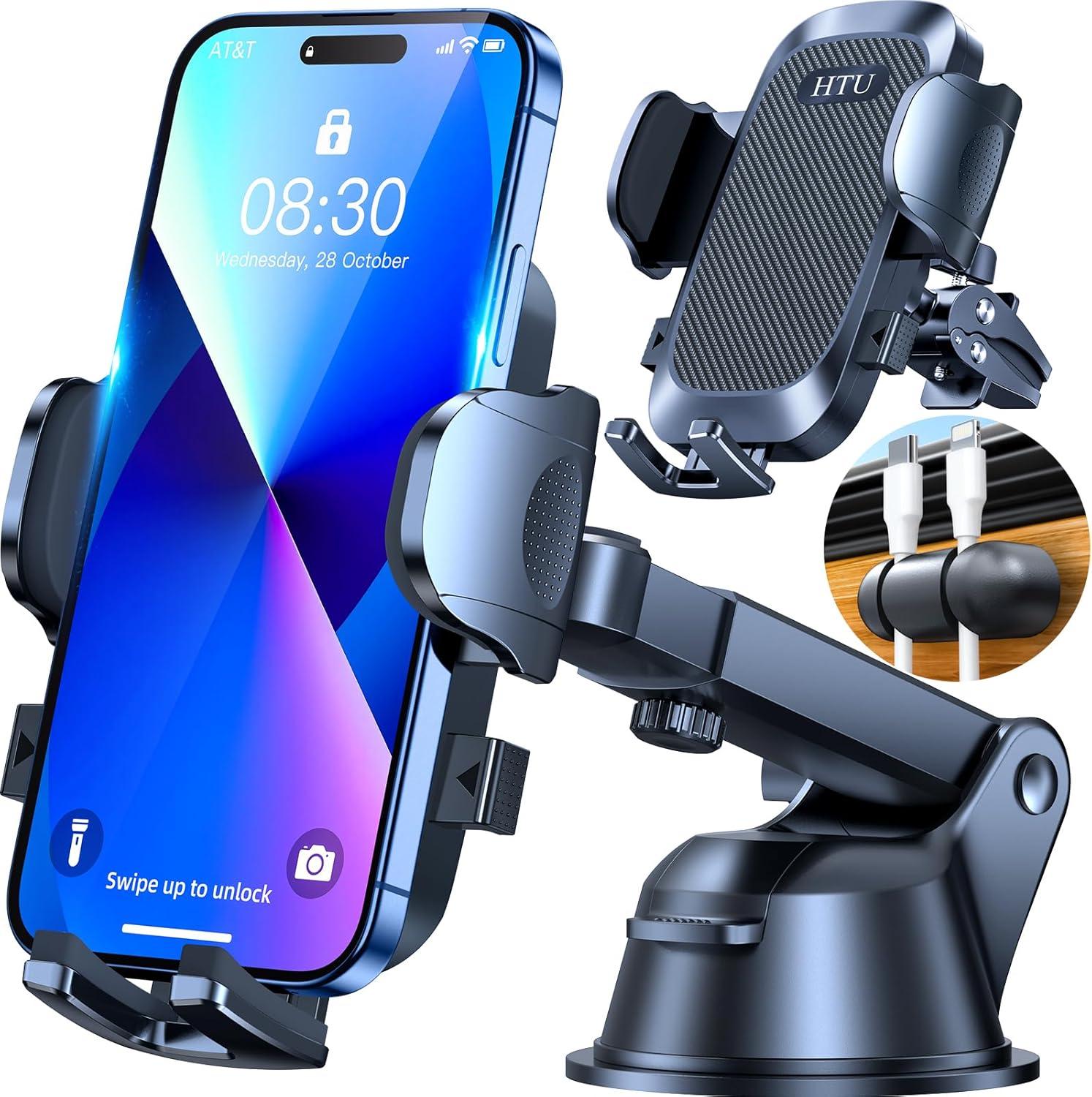 Trusted Test: Strong Suction, Universal Use vs. iPhone 16 Pro... Black Car Mount